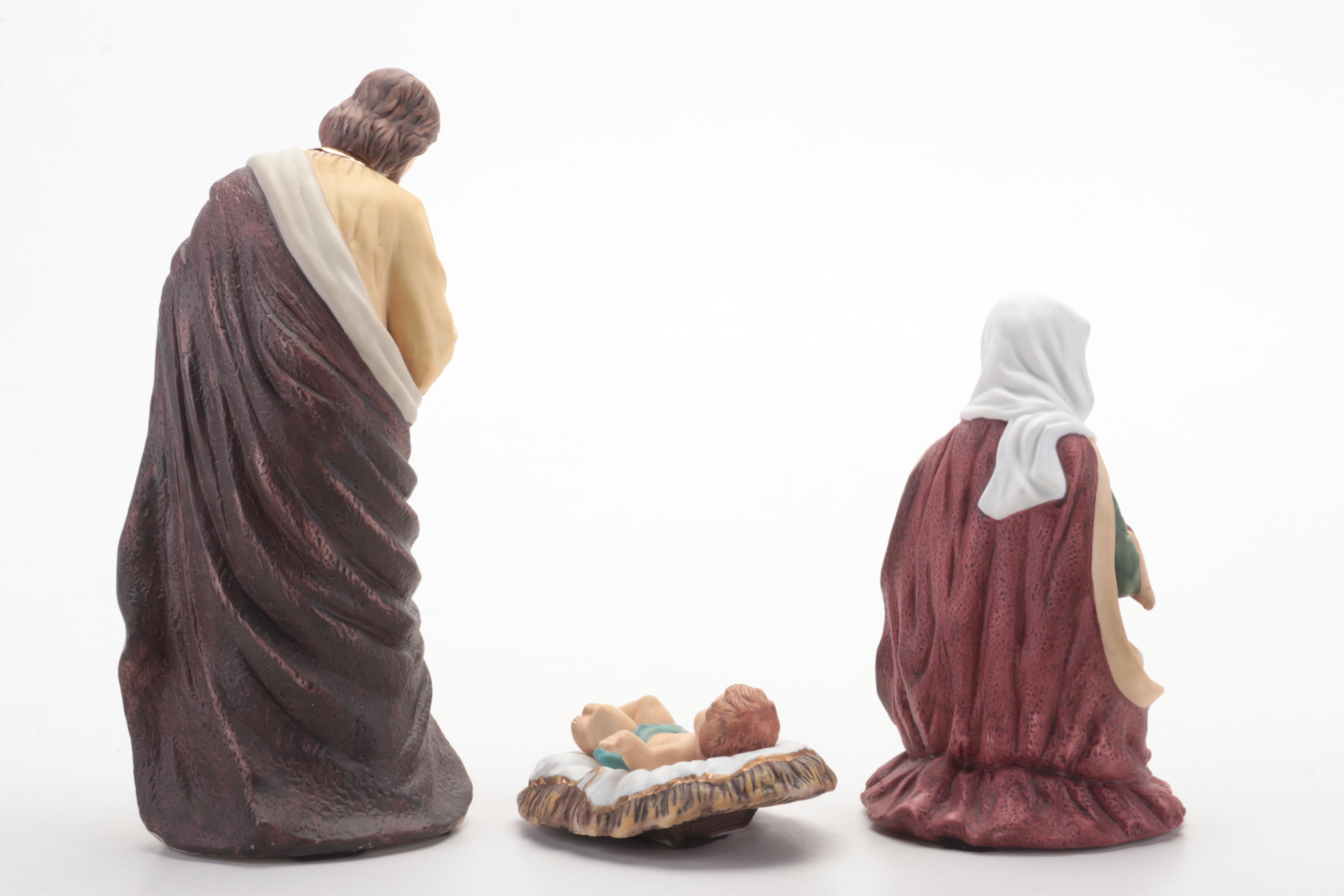 Hand-Painted Porcelain Nativity Set