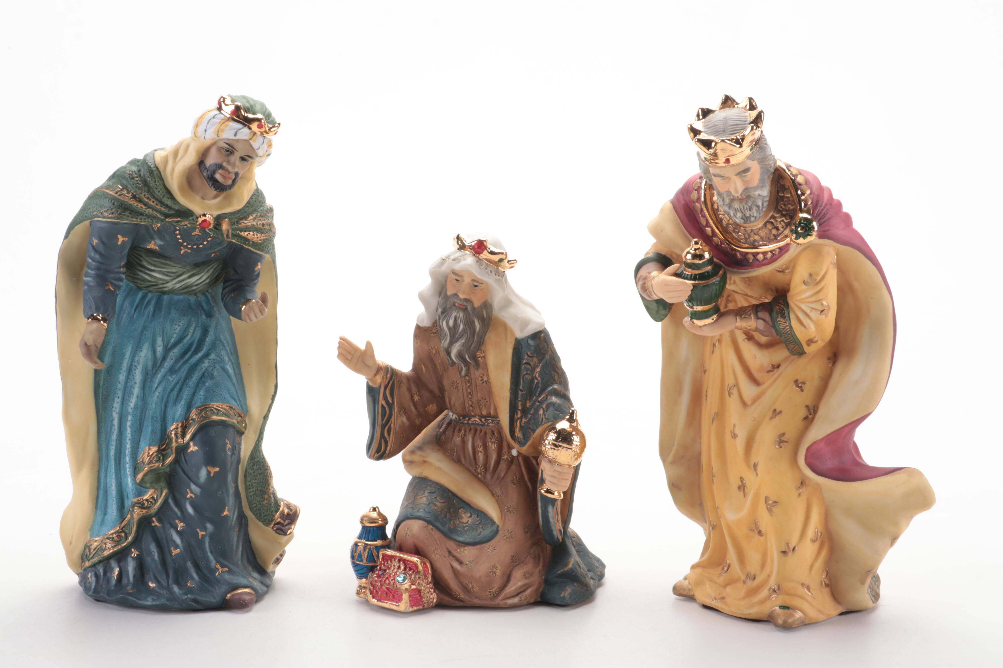 Hand-Painted Porcelain Nativity Set