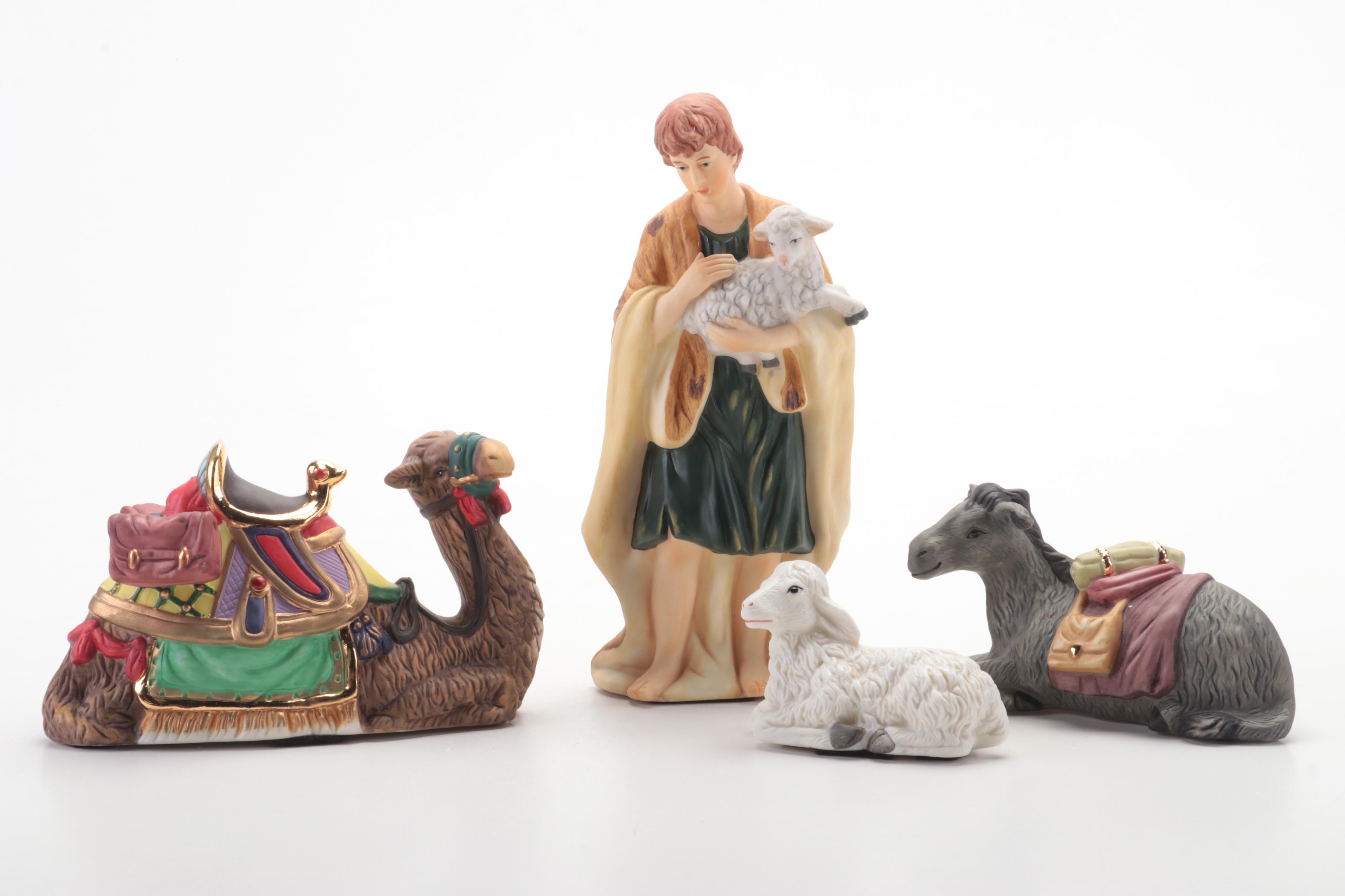 Hand-Painted Porcelain Nativity Set