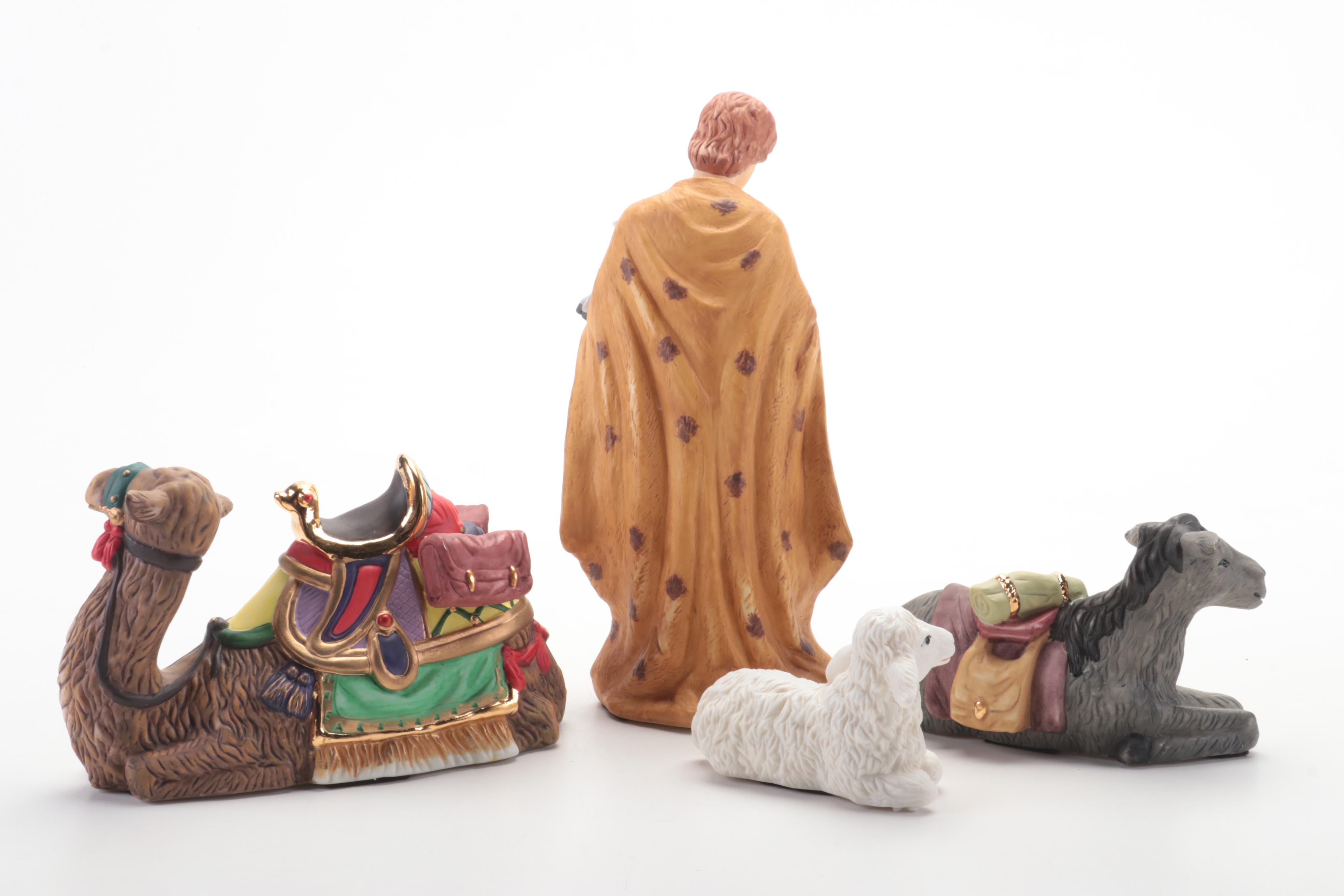 Hand-Painted Porcelain Nativity Set