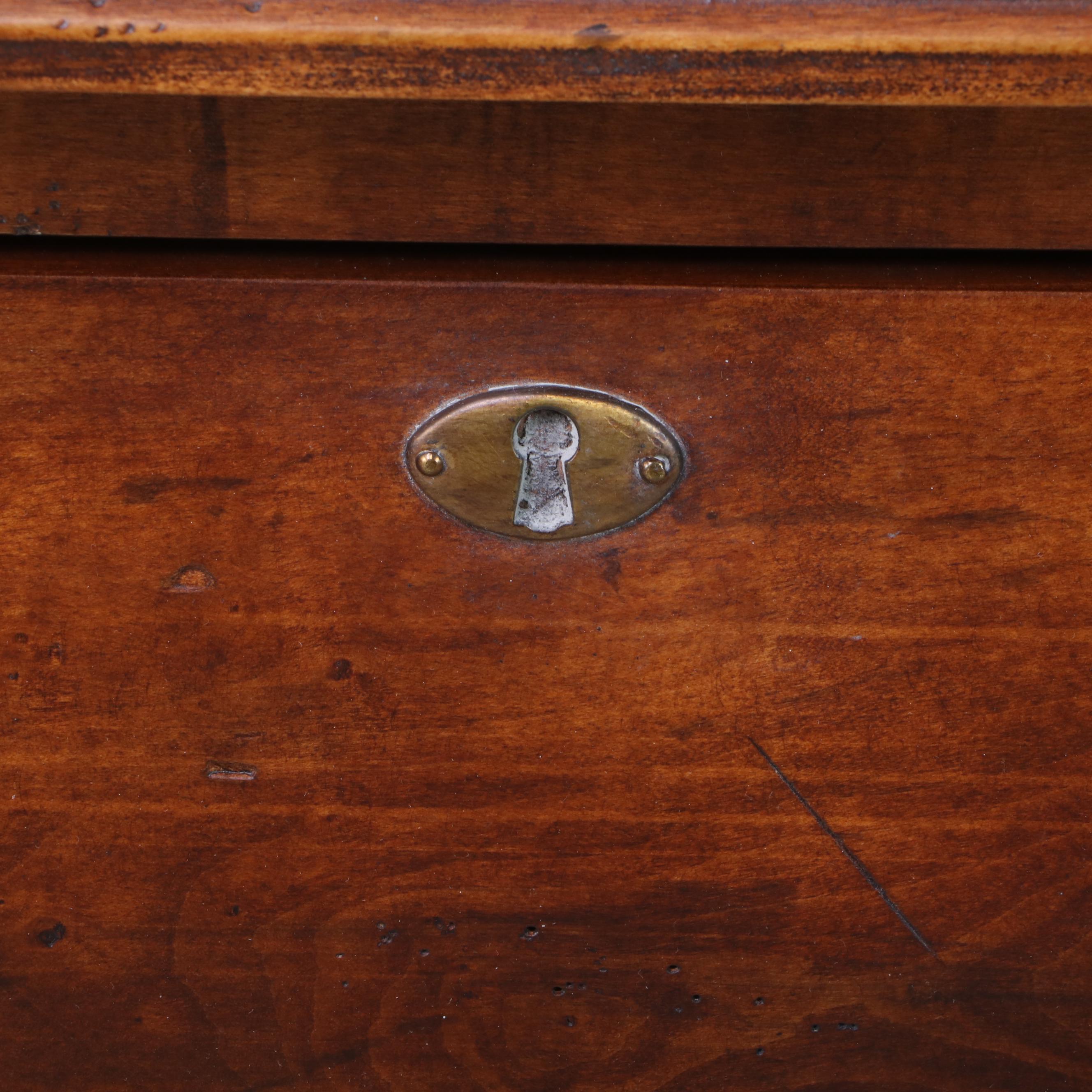 Century Colonial Style Side Table with Drawer and Caned Armchair