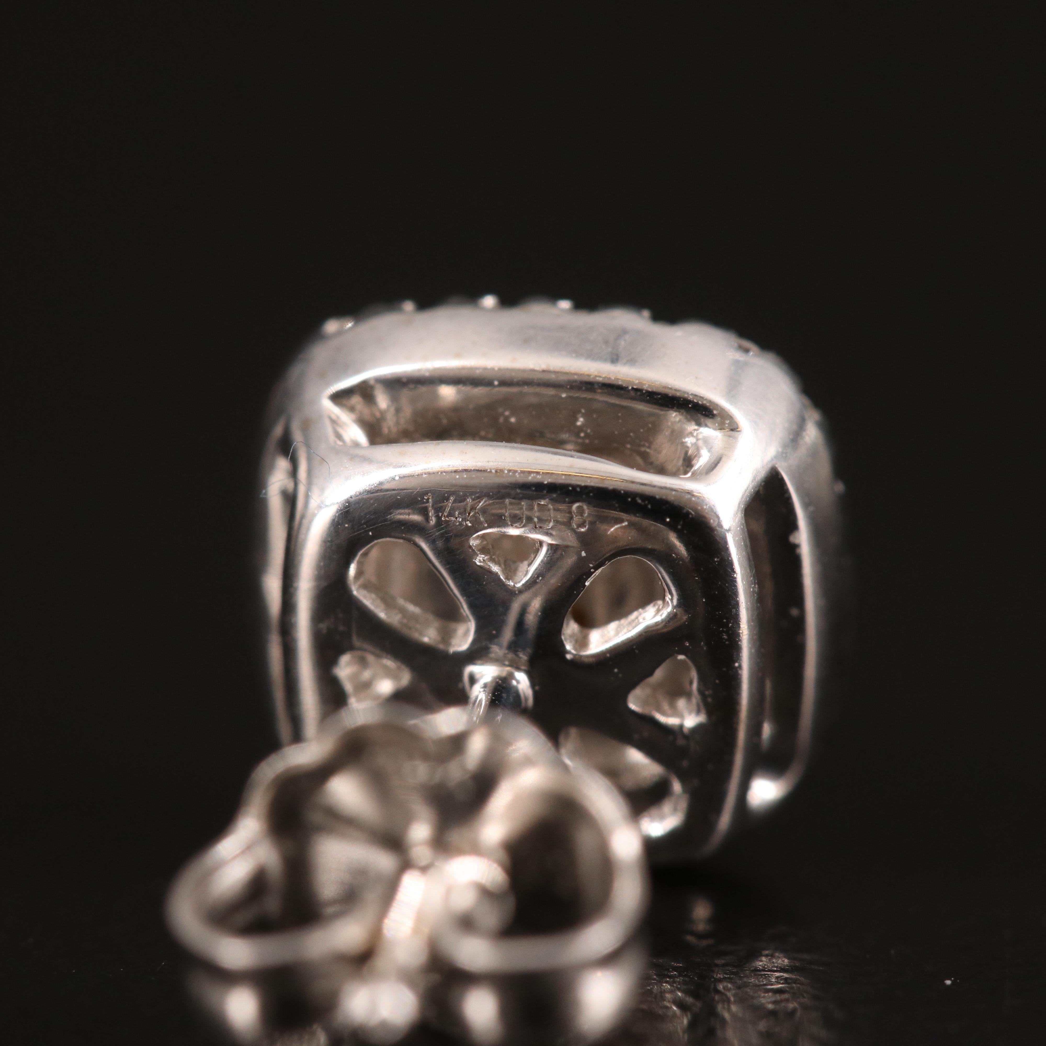 14K 1.06 Diamond Halo Earrings