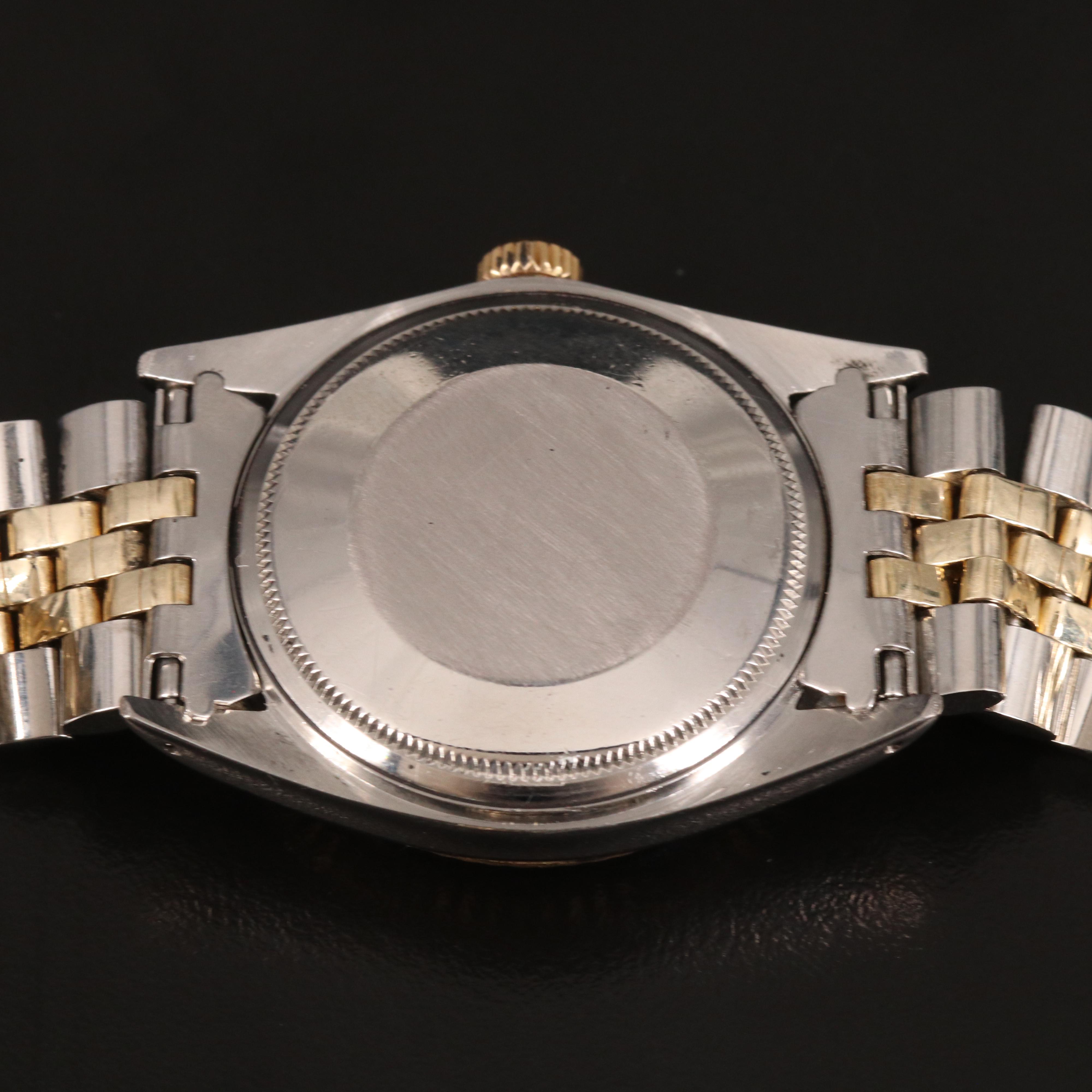 1968 Rolex Datejust Eggshell Blue Diamond Dial Watch