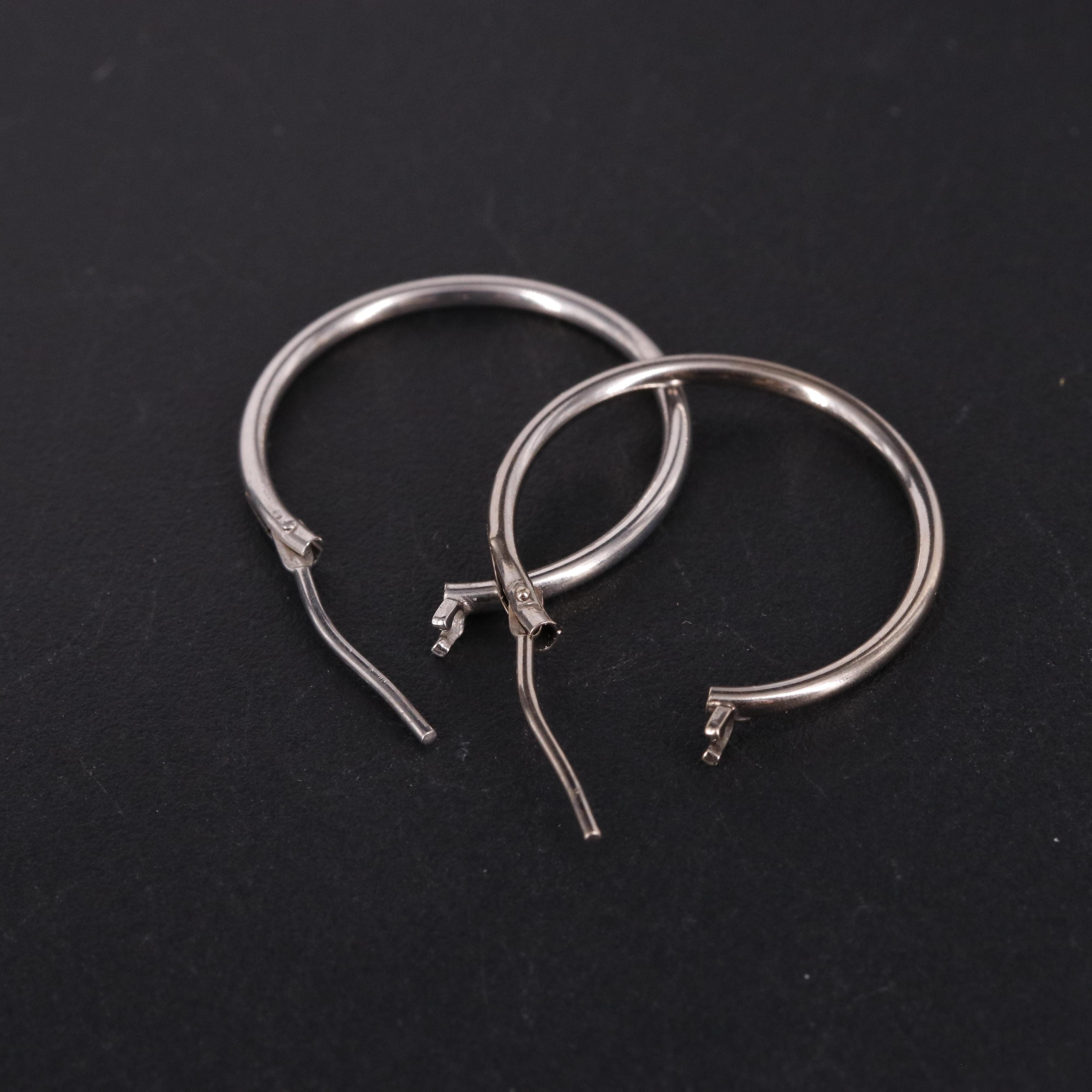 14K Latch Back Hoop Earrings