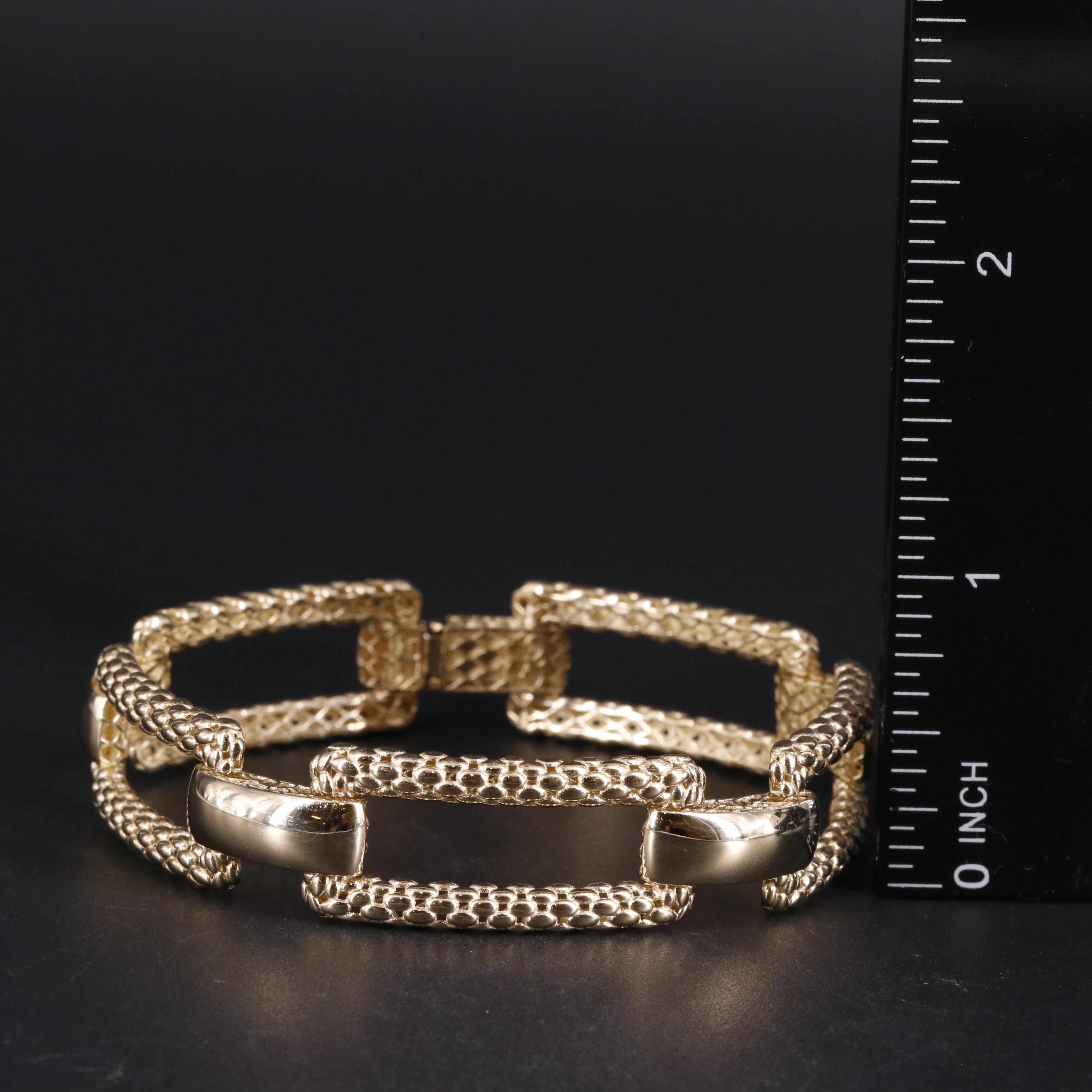 14K Popcorn Chain Link Bracelet