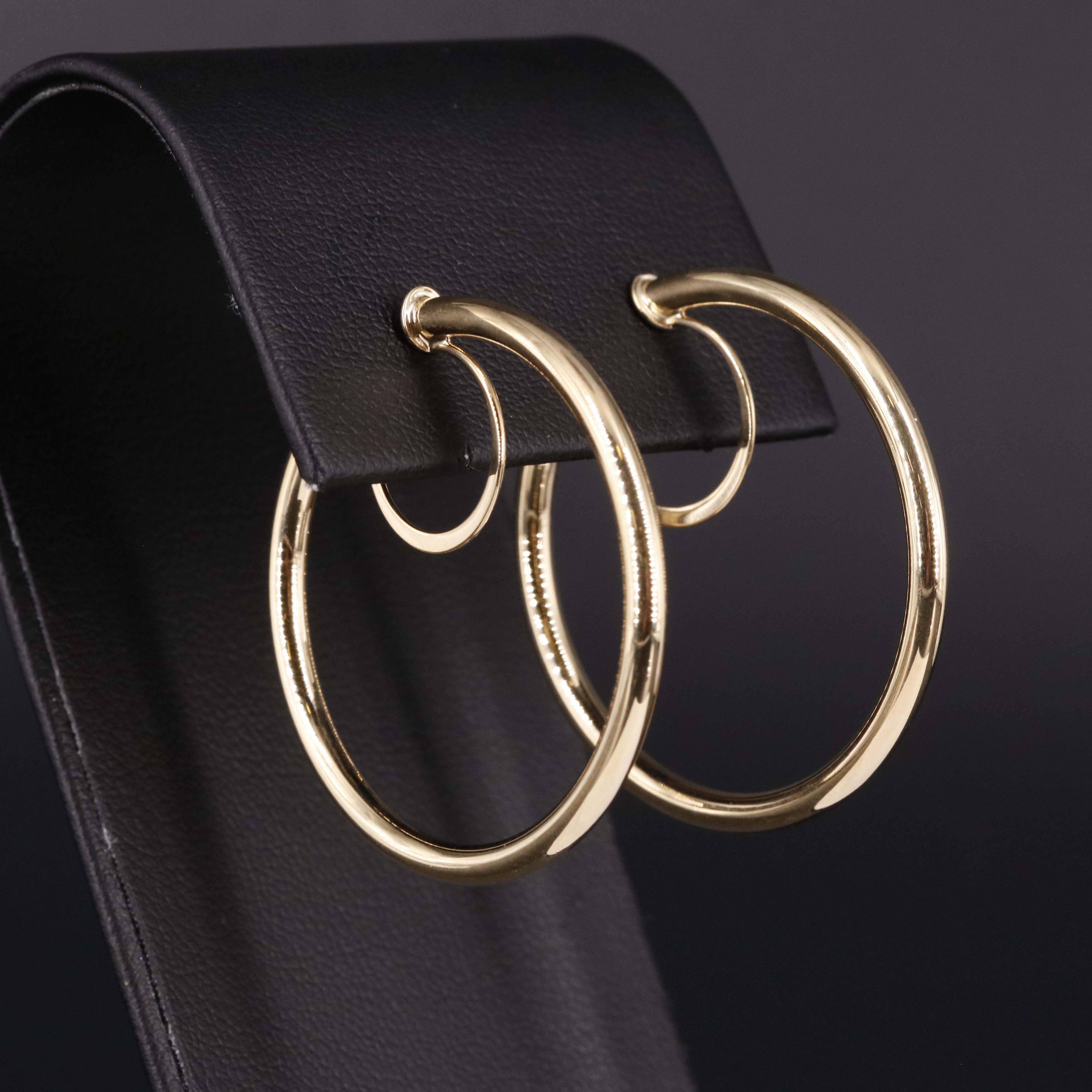 14K Non Pierced Hoop Earrings