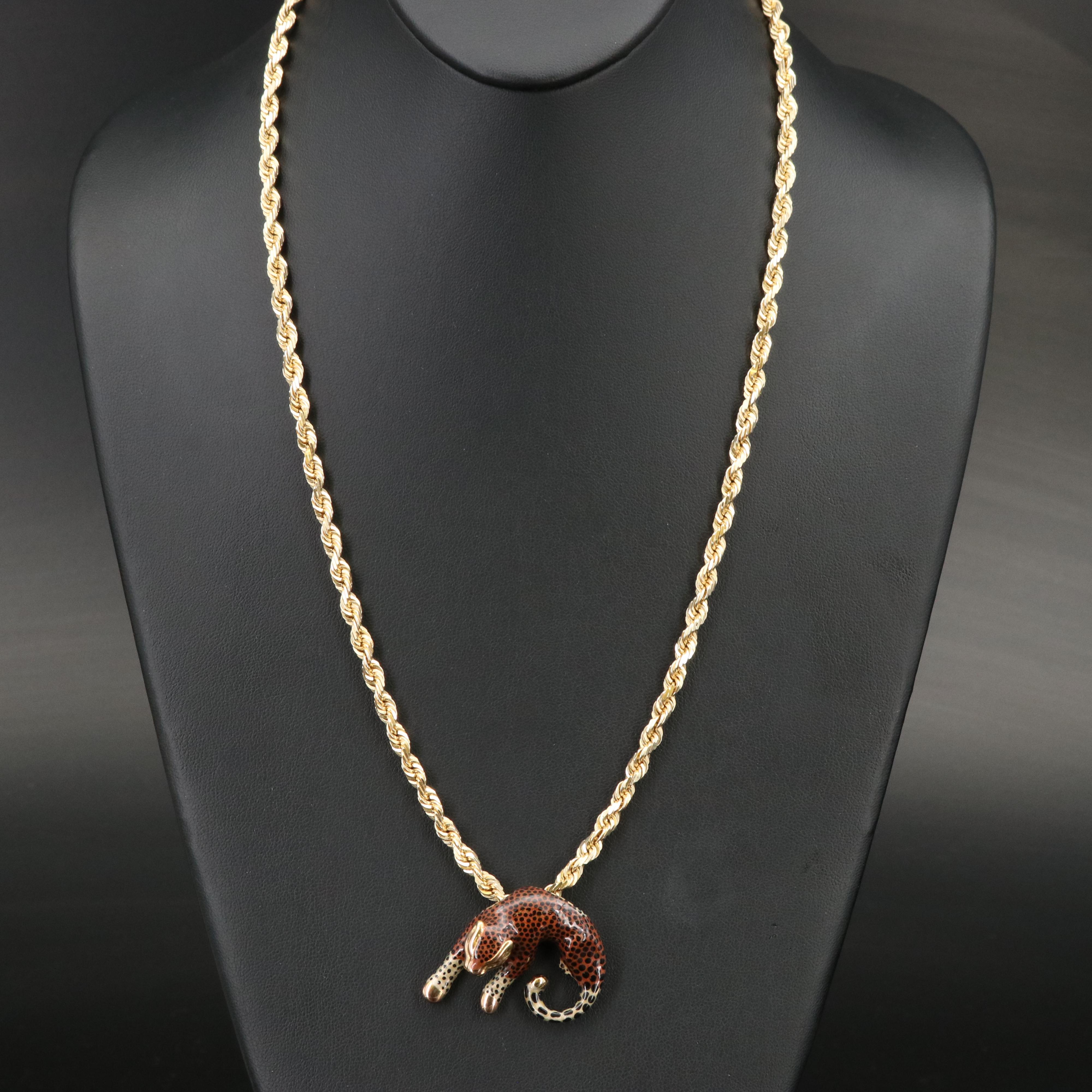 14K Jaguar Pendant Necklace