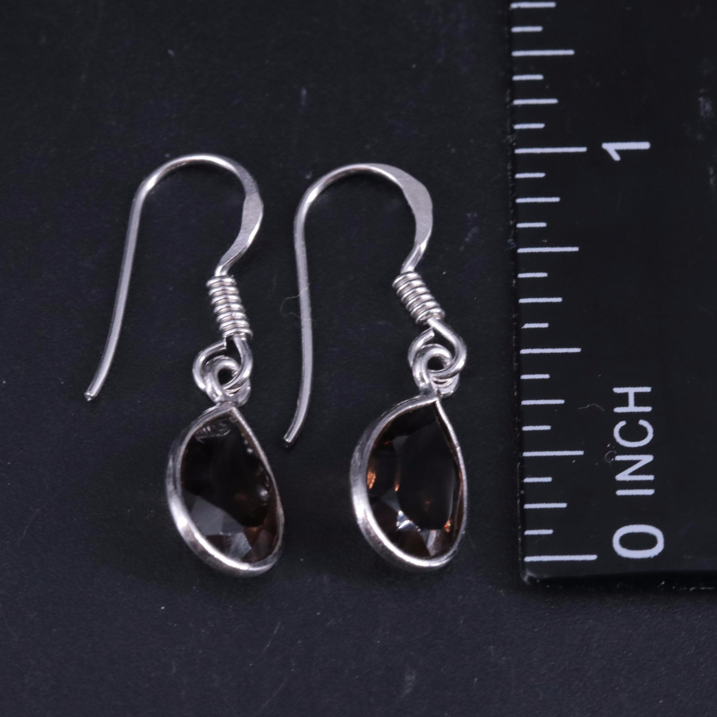 Sterling Silver Gemstone Drop Earrings