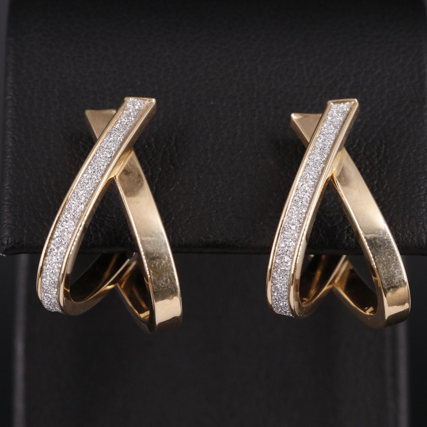 14K Latch Back Drop Earrings