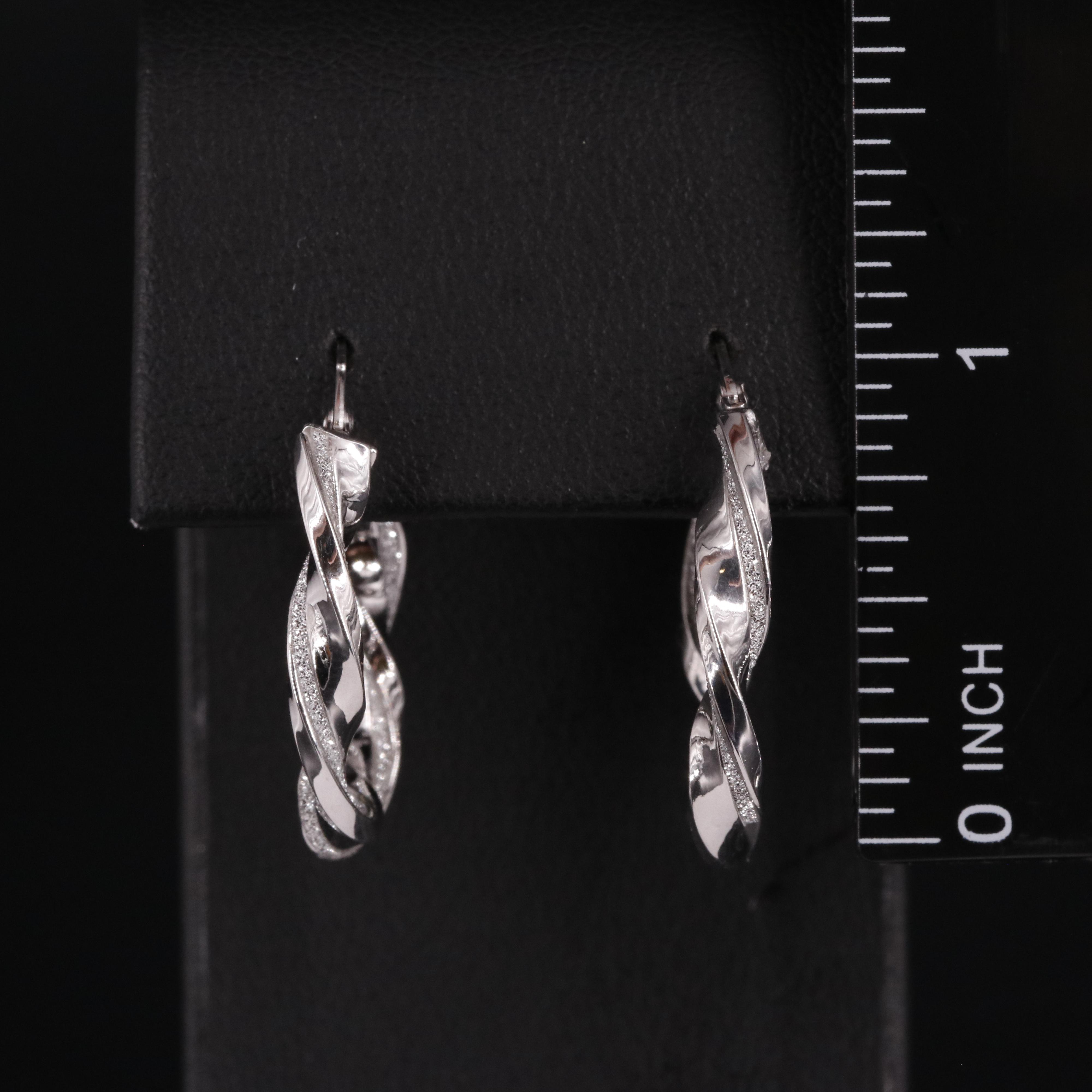 14K Twisted Hoop Latch Back Earrings