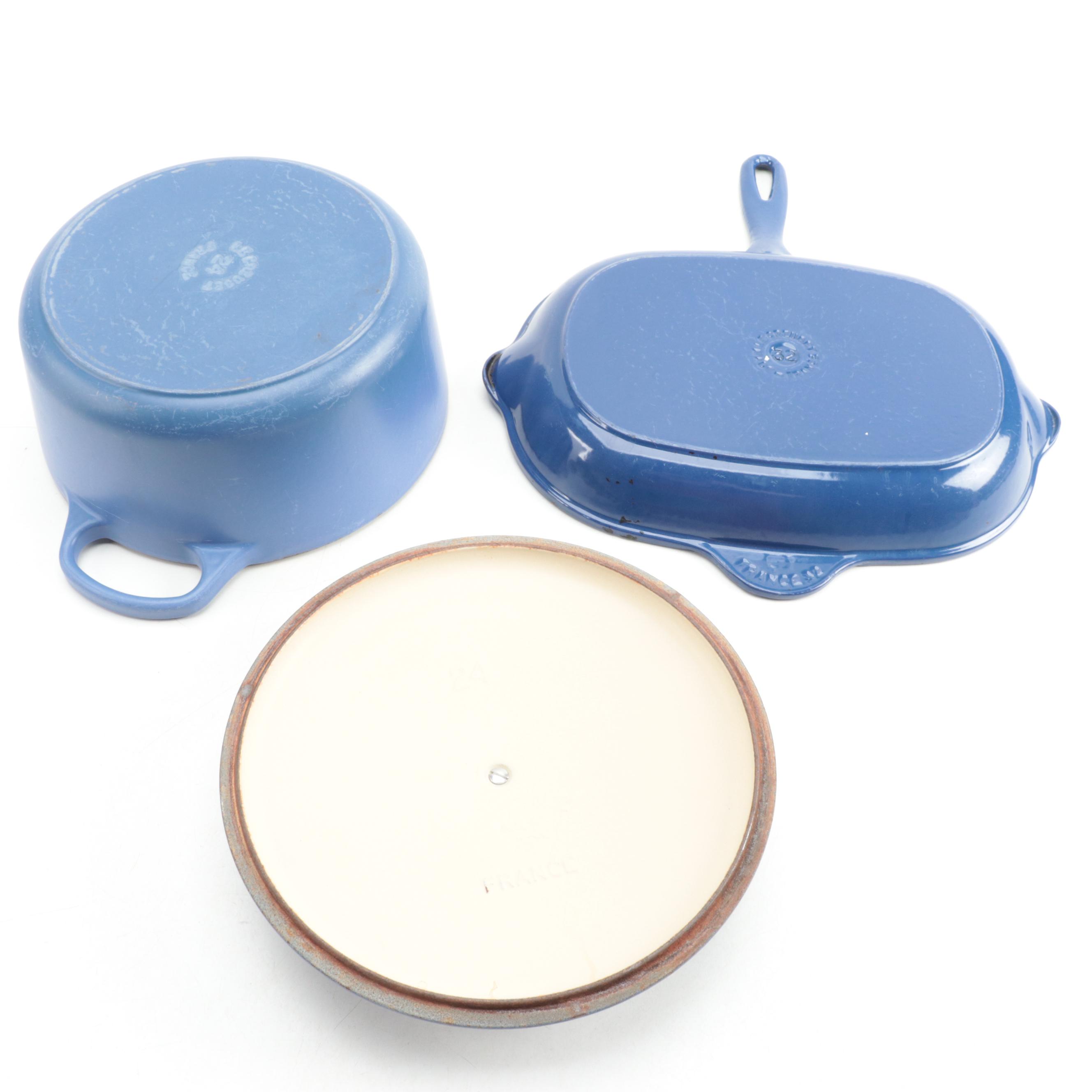 Le Creuset Round 4.2 L Enameled Cast Iron Dutch Oven with Oblong Skillet Grill