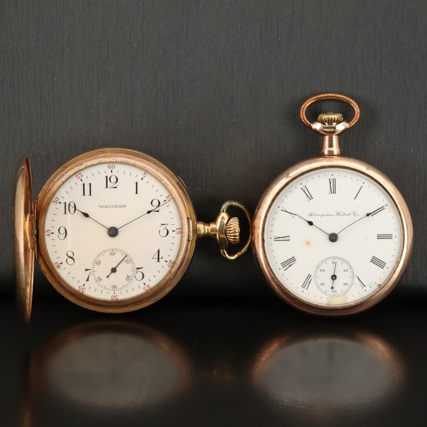 1903 Waltham and 1904 Hampden Pocket Watches