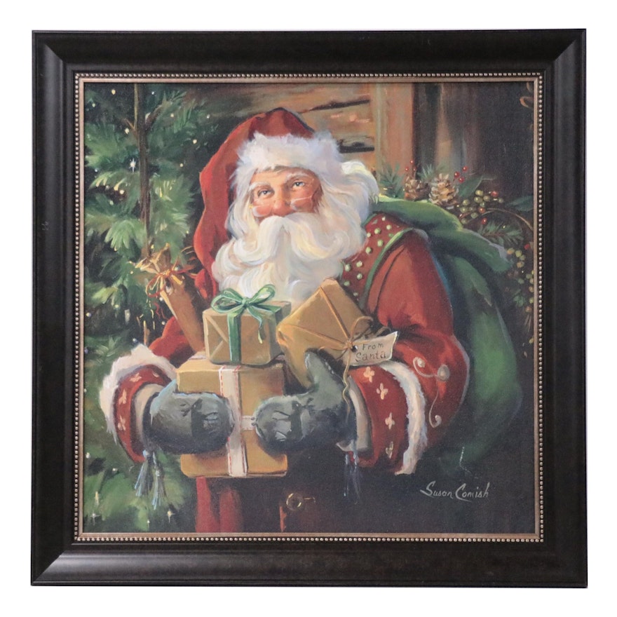 Christmas Offset Lithograph After Susan Comish of Santa Claus