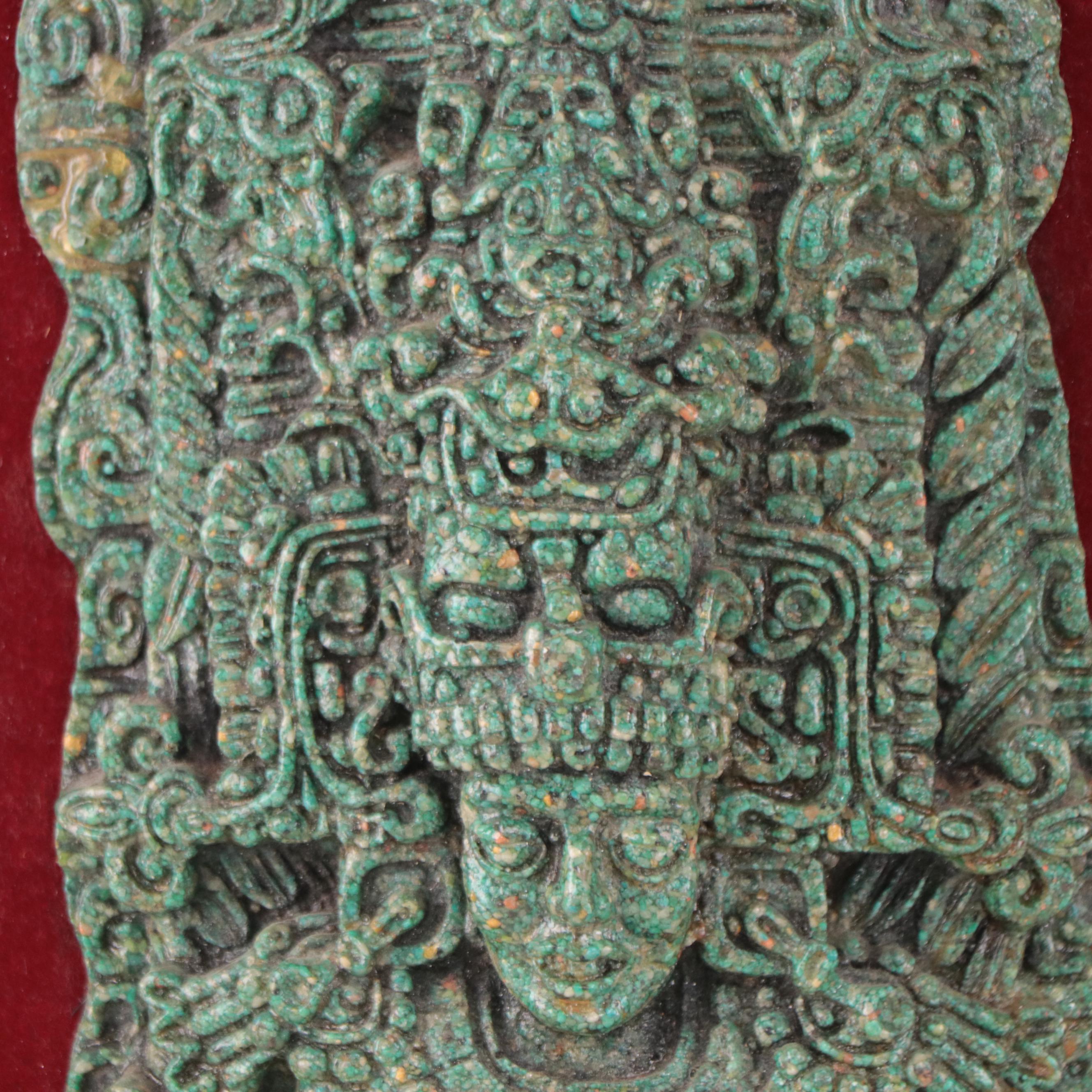 Mesoamerican Style Composite Stone Sculptural Relief Wall Hangings