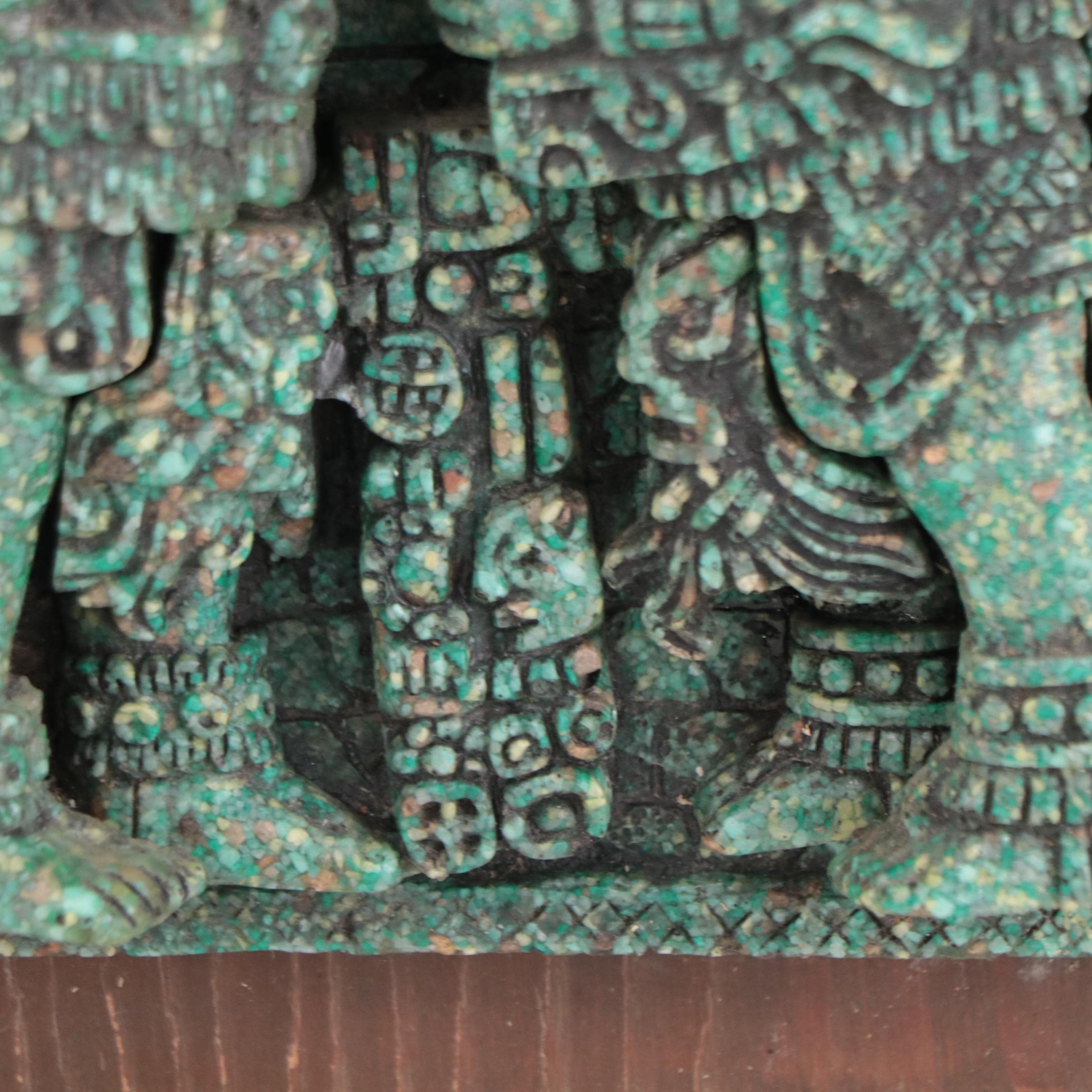 Mesoamerican Style Composite Stone Sculptural Relief Wall Hangings