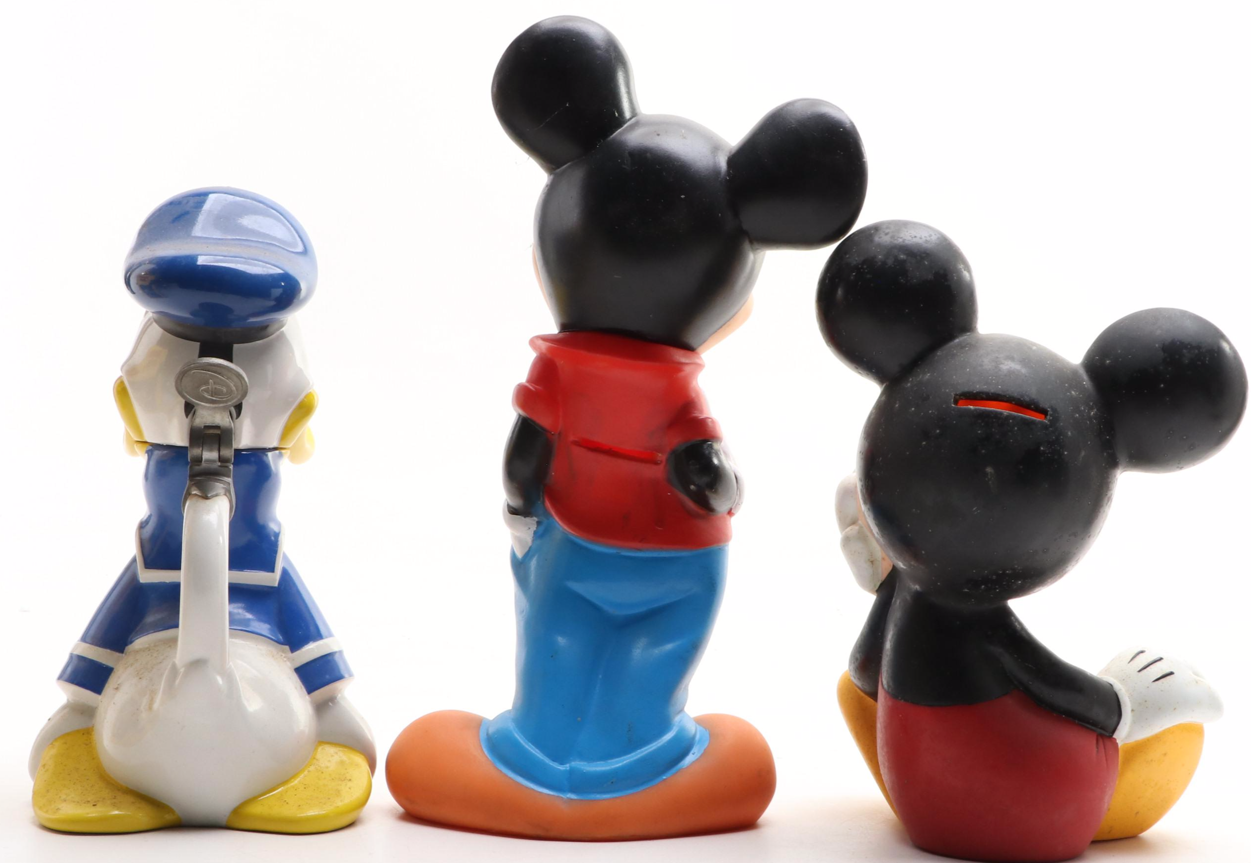 Mickey Mouse and Donald Duck Memorabilia Including Banks, Stein and Toy Blocks