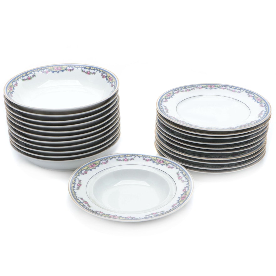 Coronet Limoges Porcelain Dinnerware, Mid to Late 20th Century
