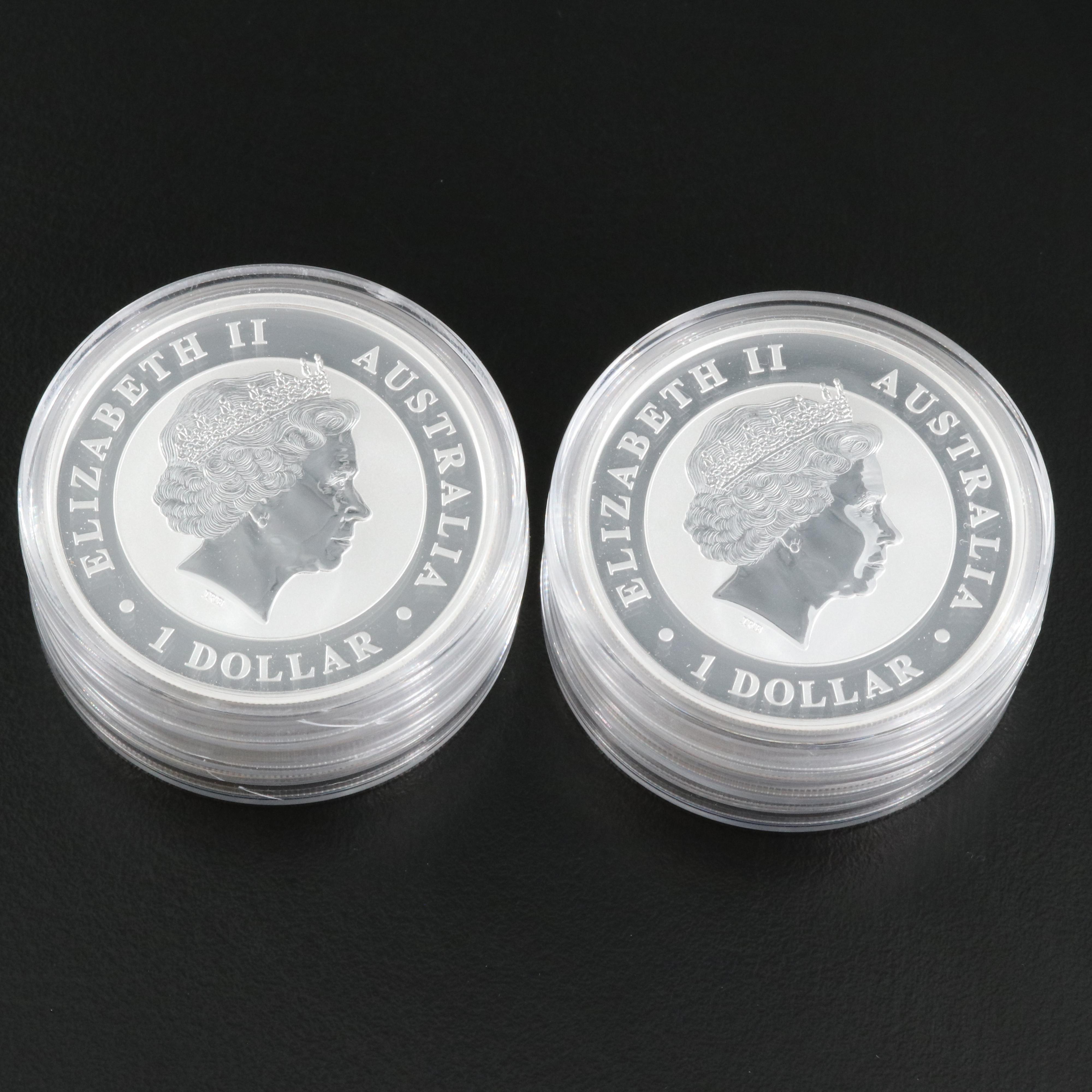 Six 2017 Australian Koala One Ounce Silver Proof Coins