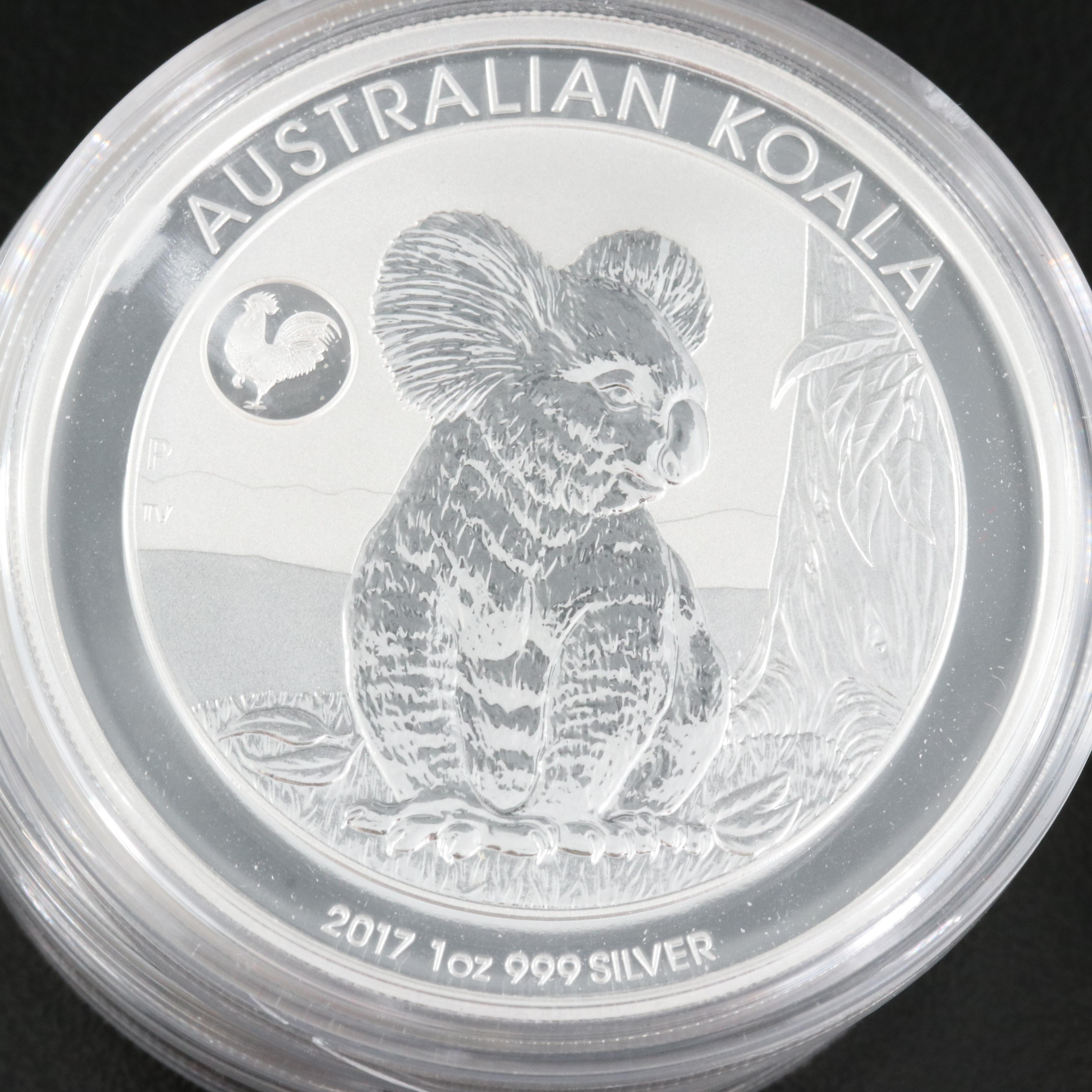 Six 2017 Australian Koala One Ounce Silver Proof Coins