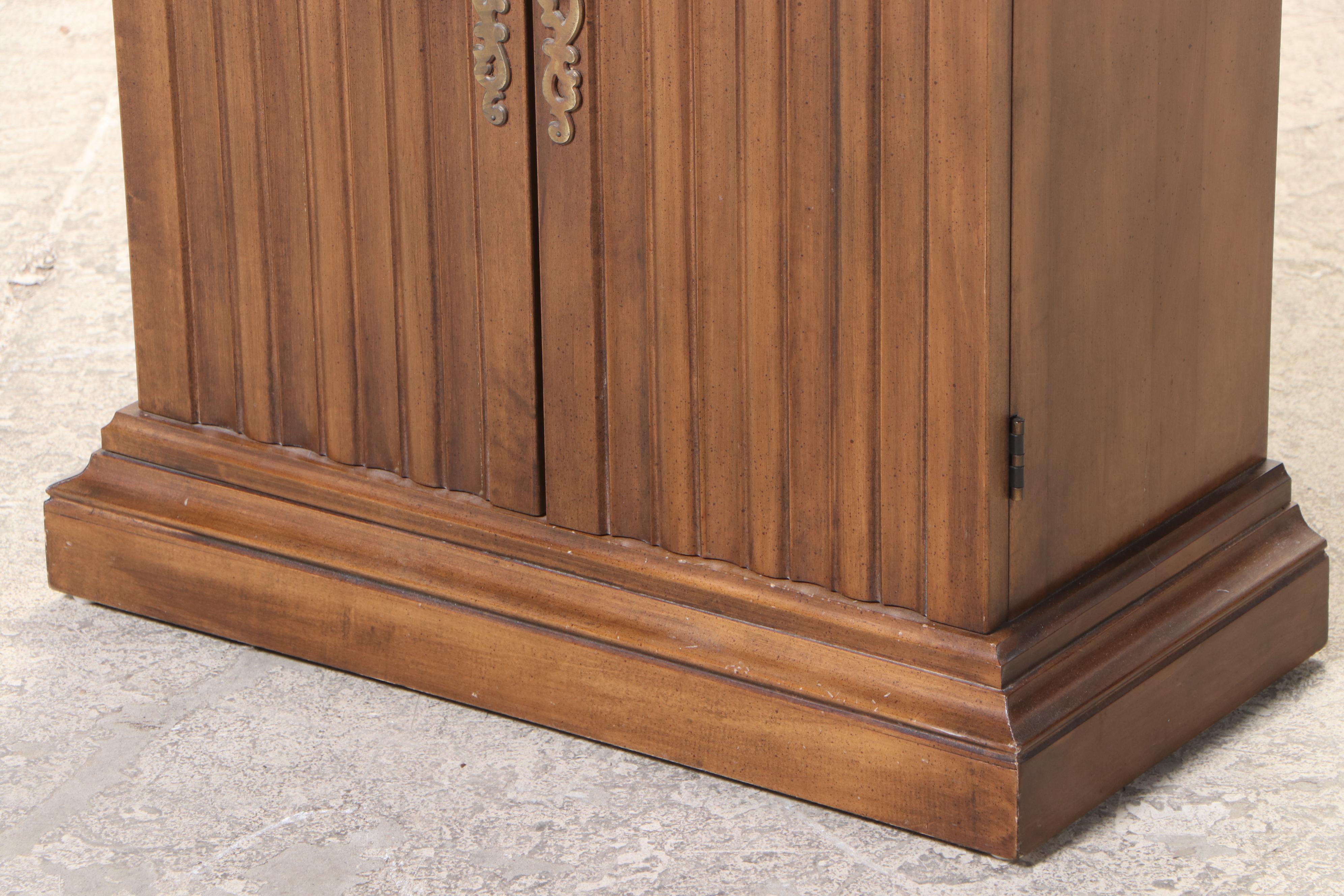 Mid-Century Maple Cabinet with Fluted Doors