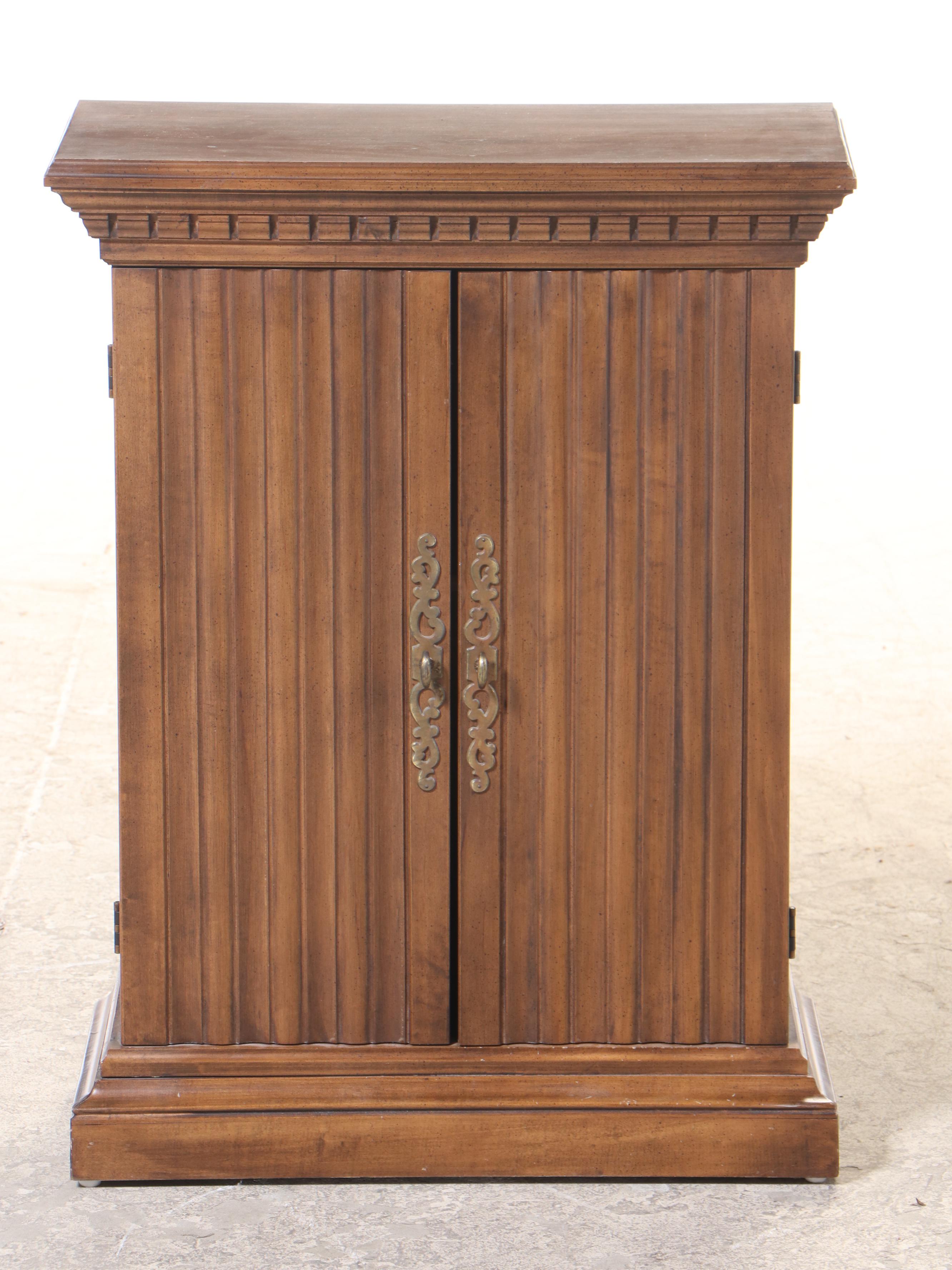 Mid-Century Maple Cabinet with Fluted Doors