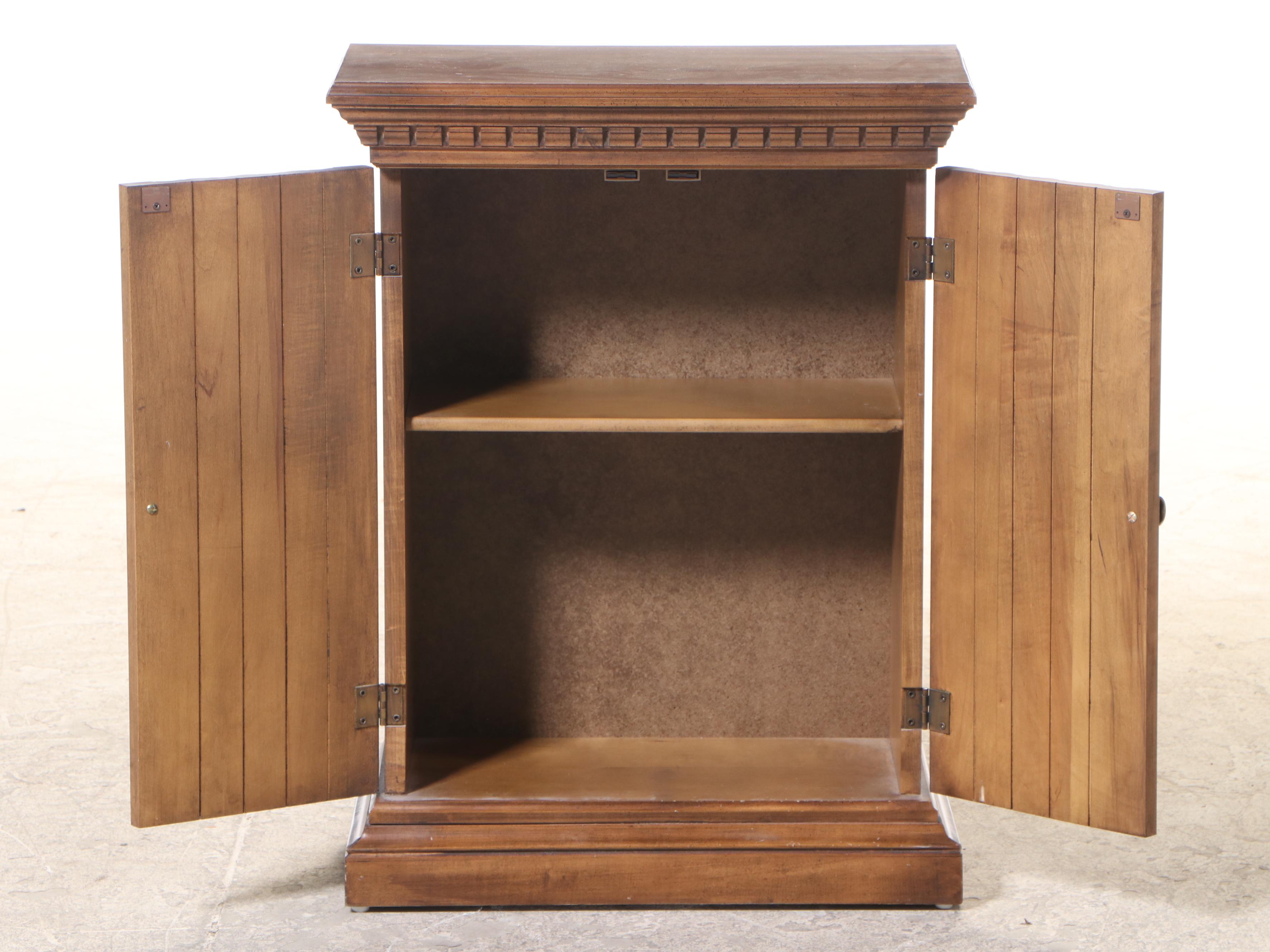 Mid-Century Maple Cabinet with Fluted Doors