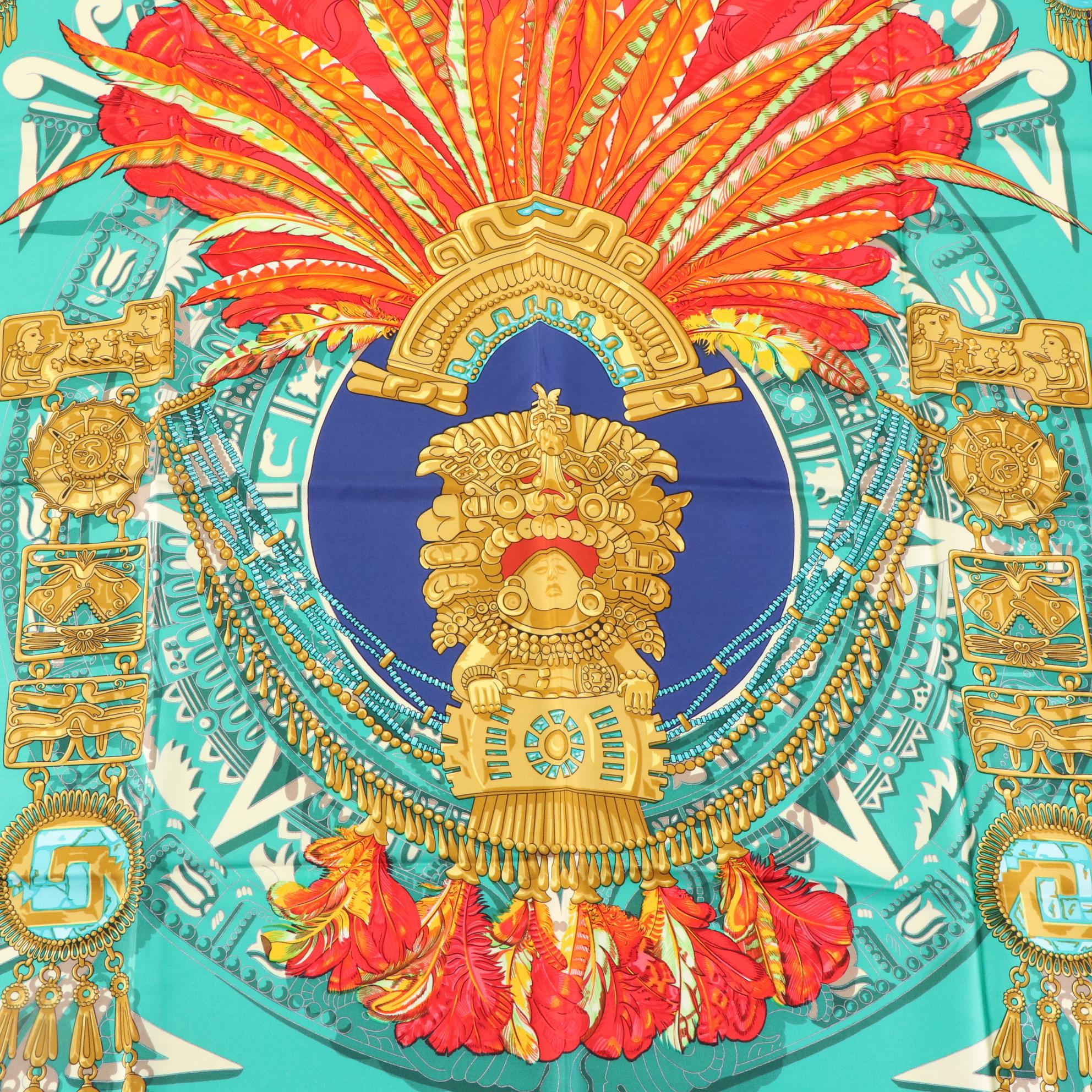 Hermès "Mexique" Scarf 90 in Silk Twill