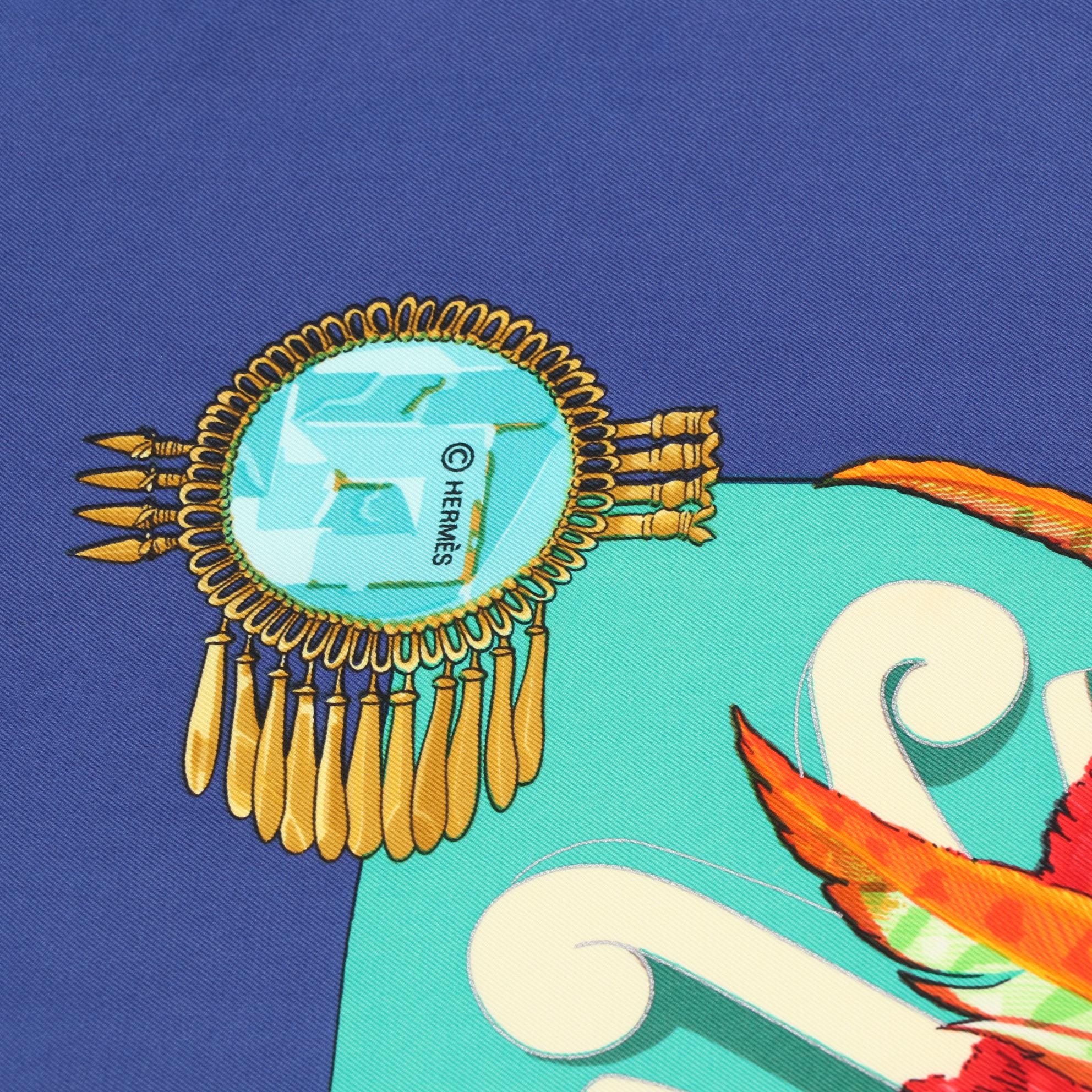 Hermès "Mexique" Scarf 90 in Silk Twill