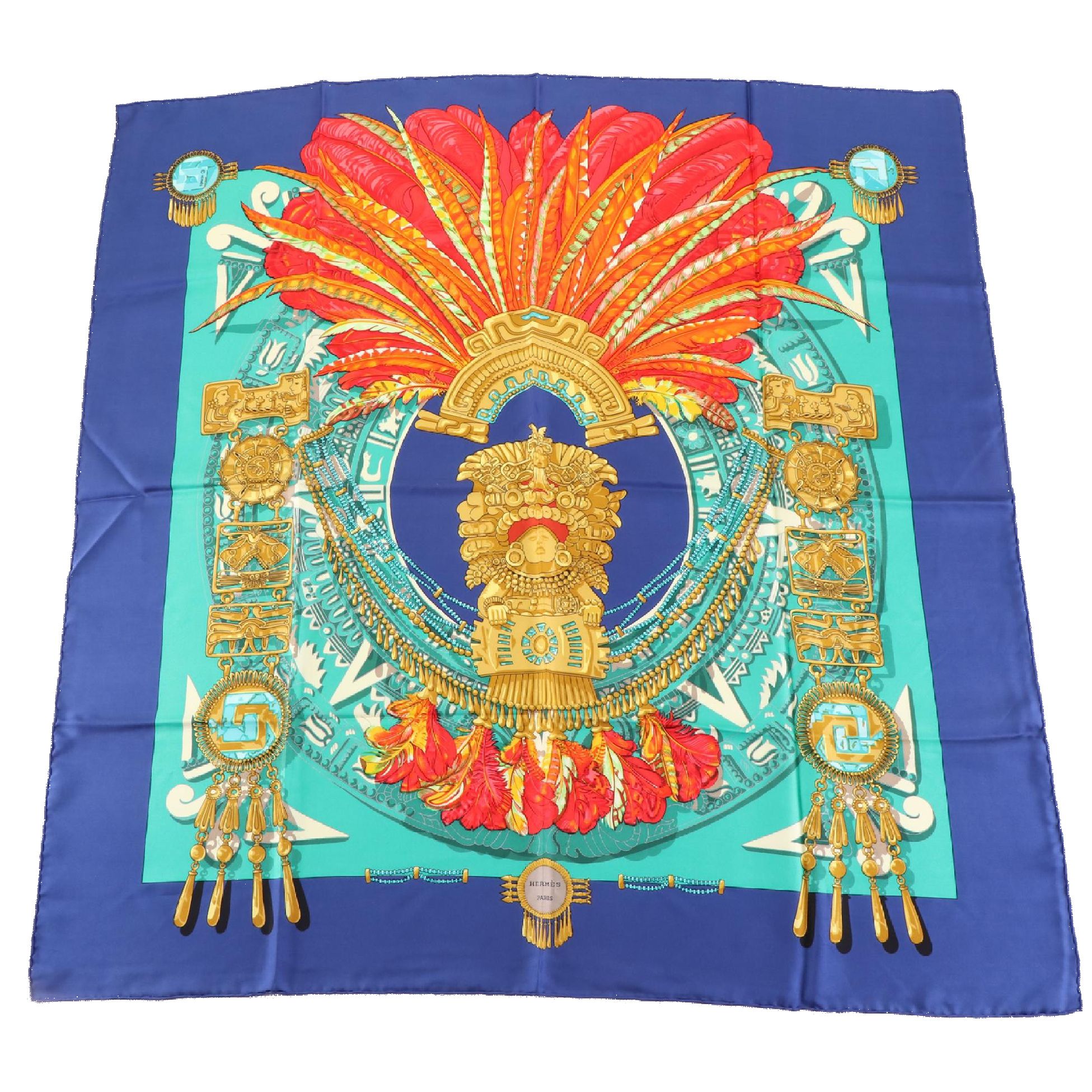 Hermès "Mexique" Scarf 90 in Silk Twill