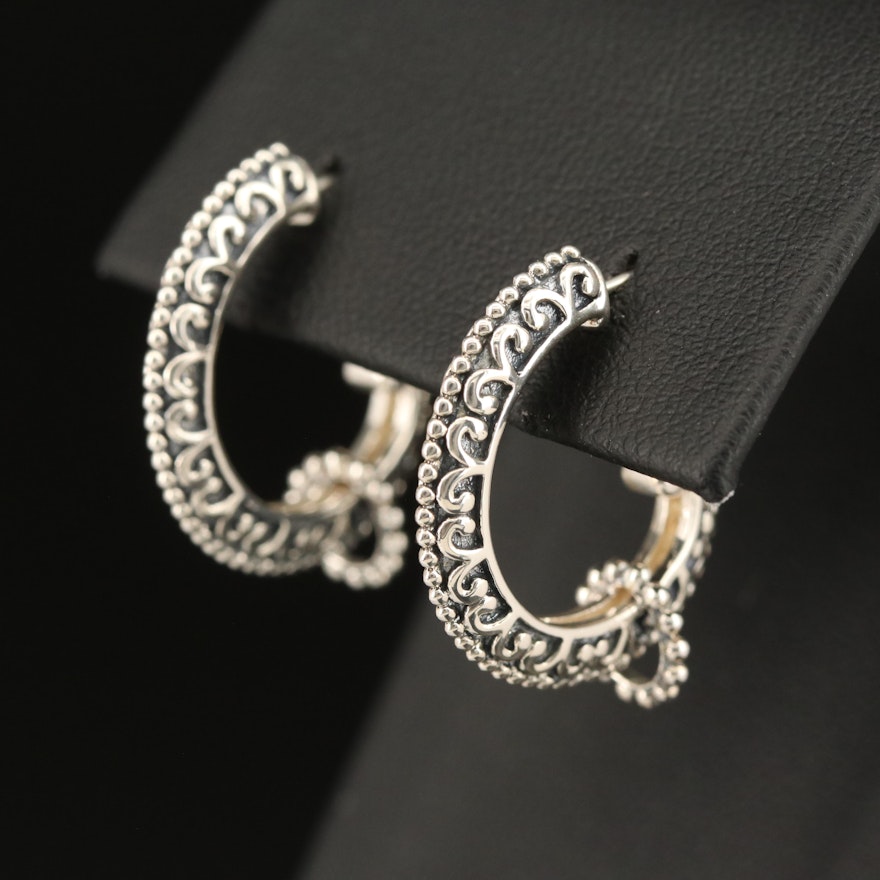 Sterling J Hoop Earrings