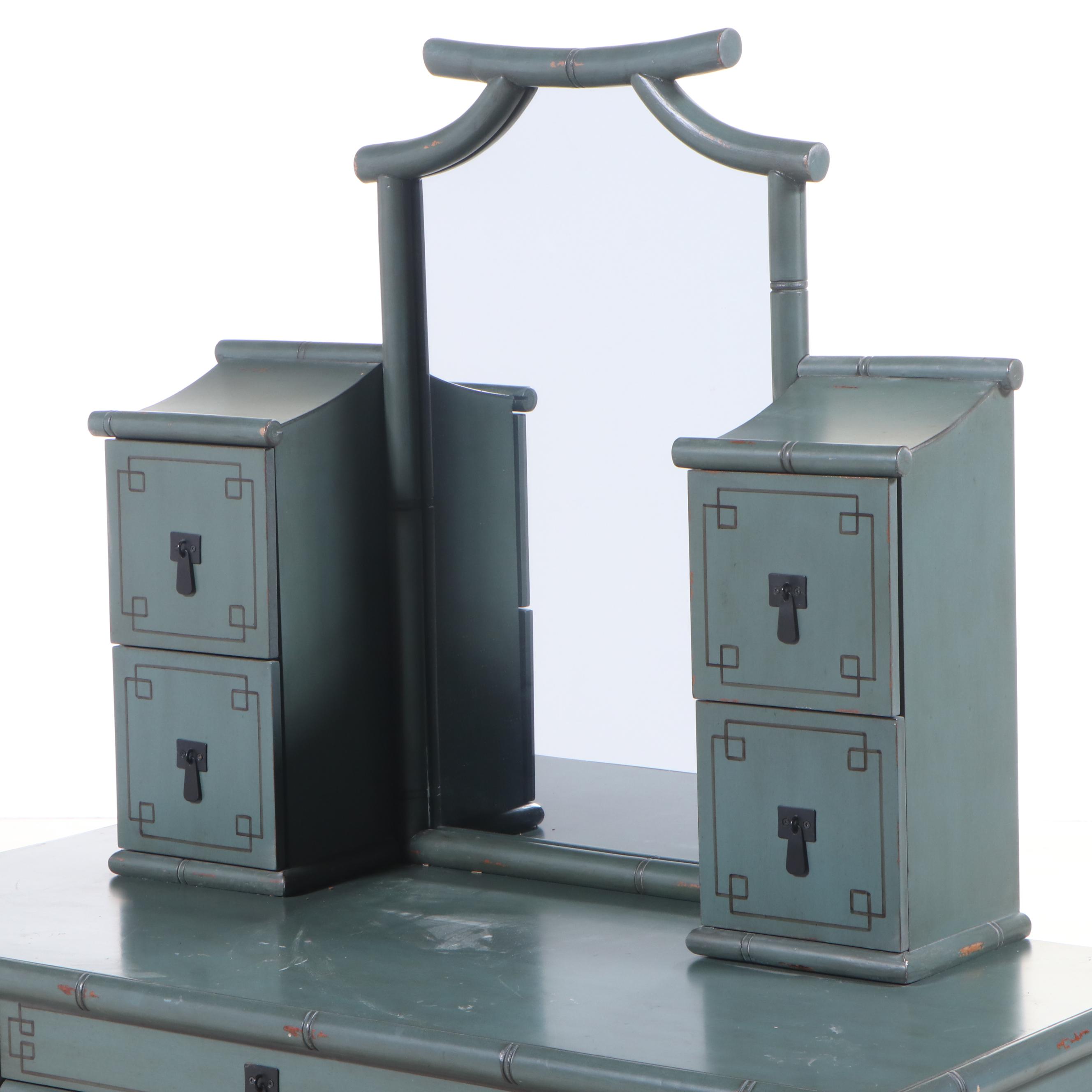 Pier 1 Imports "Ming Chow" Painted Vanity Desk with Mirror