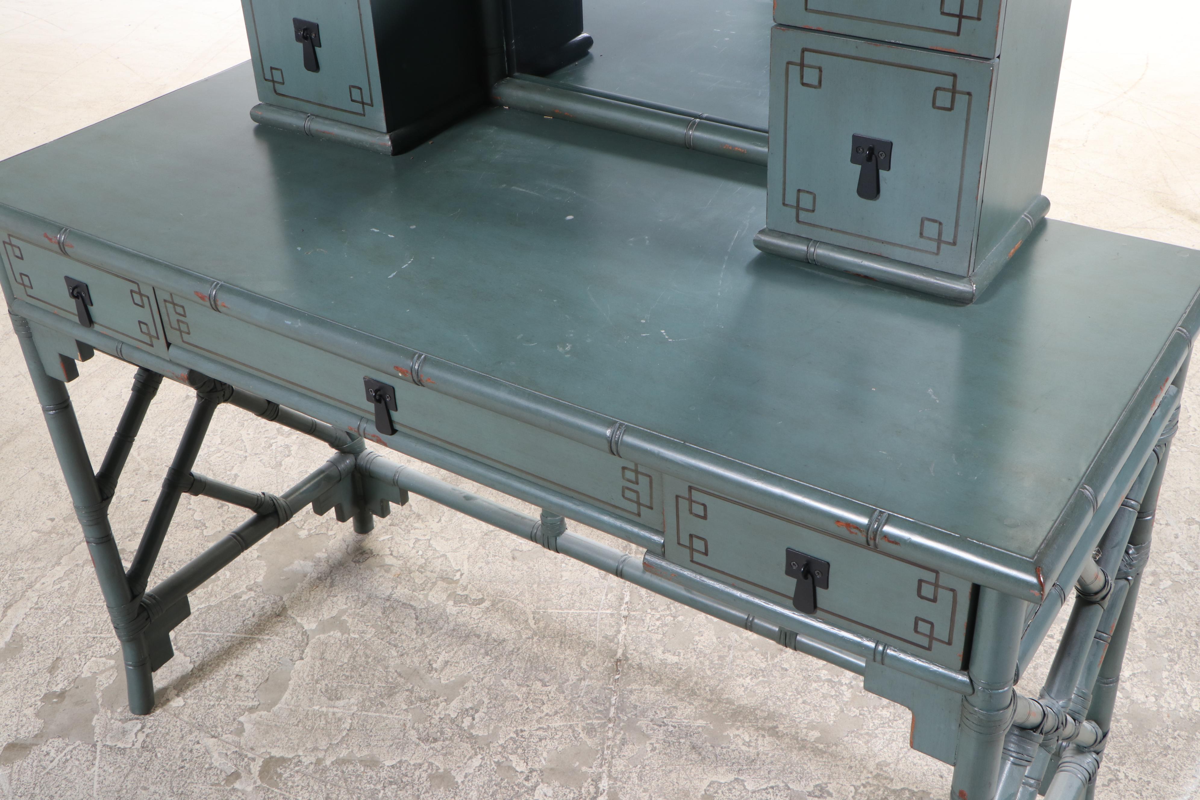 Pier 1 Imports "Ming Chow" Painted Vanity Desk with Mirror