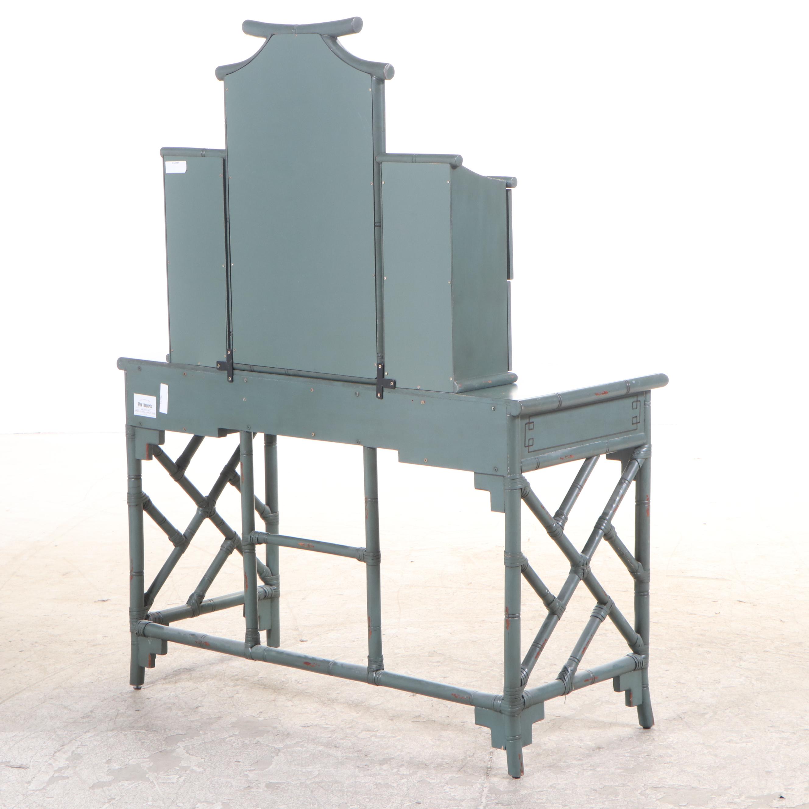 Pier 1 Imports "Ming Chow" Painted Vanity Desk with Mirror