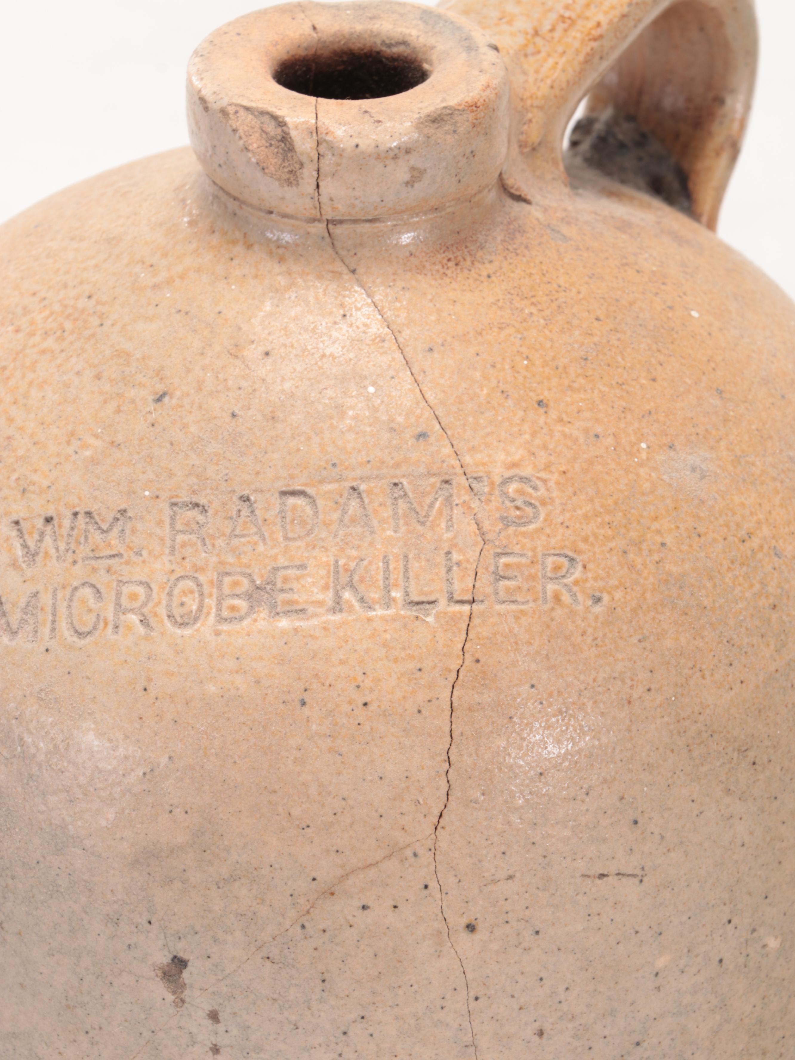 Wm. Radam Microbe Killer Jug with Two-Gallon Salt Glazed Stoneware Crock