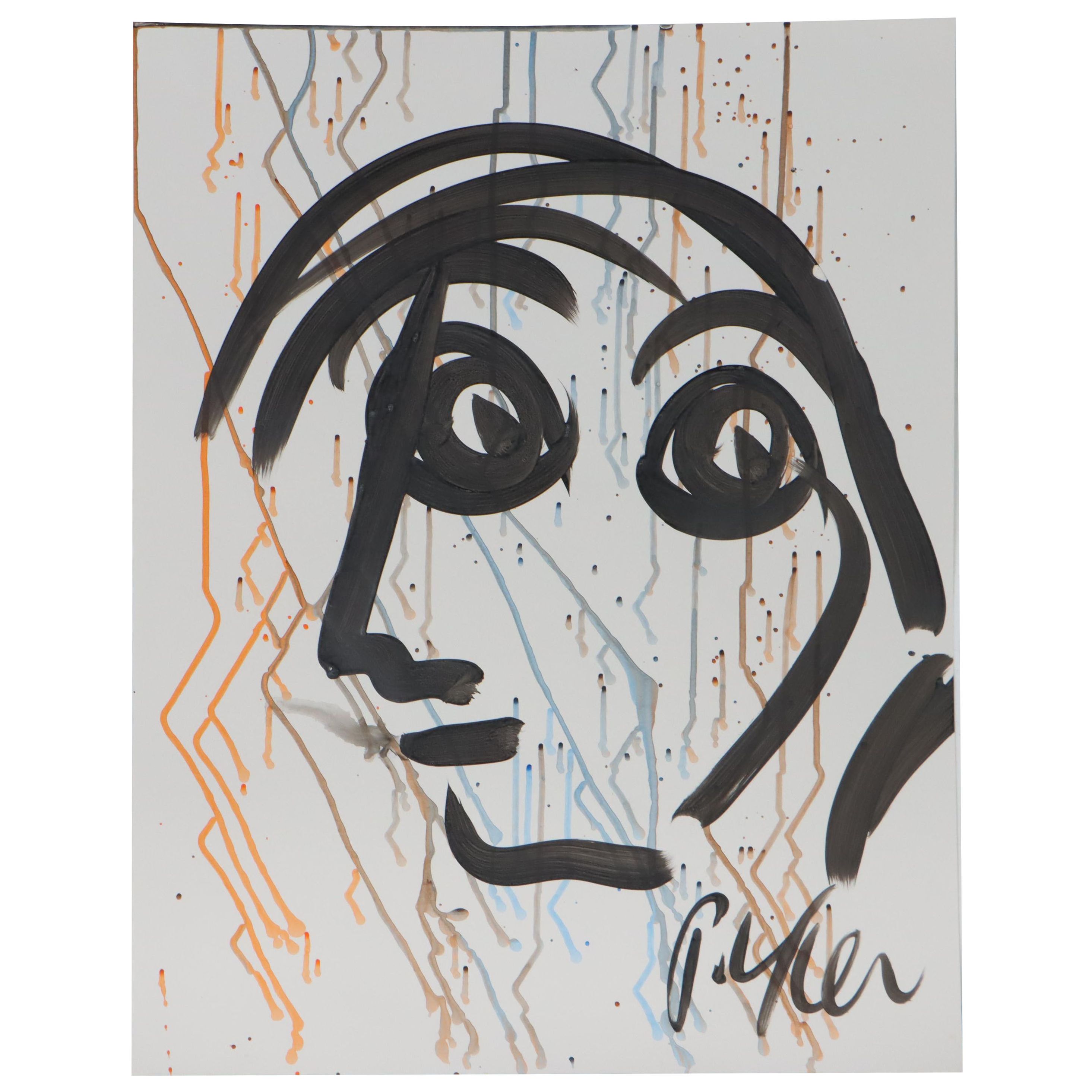 Peter Keil Abstract Portrait Acrylic Painting