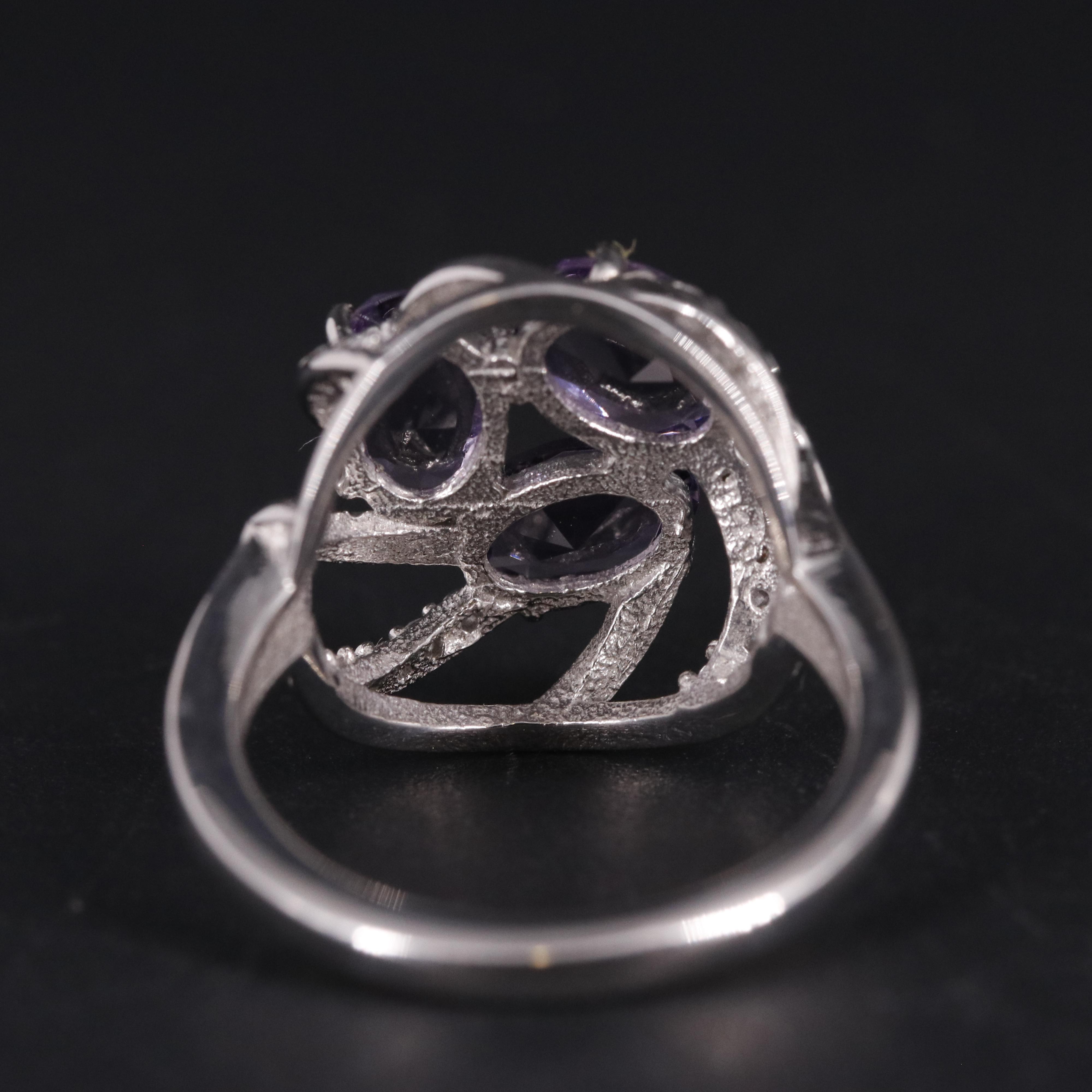 Sterling Amethyst and Cubic Zirconia Ring