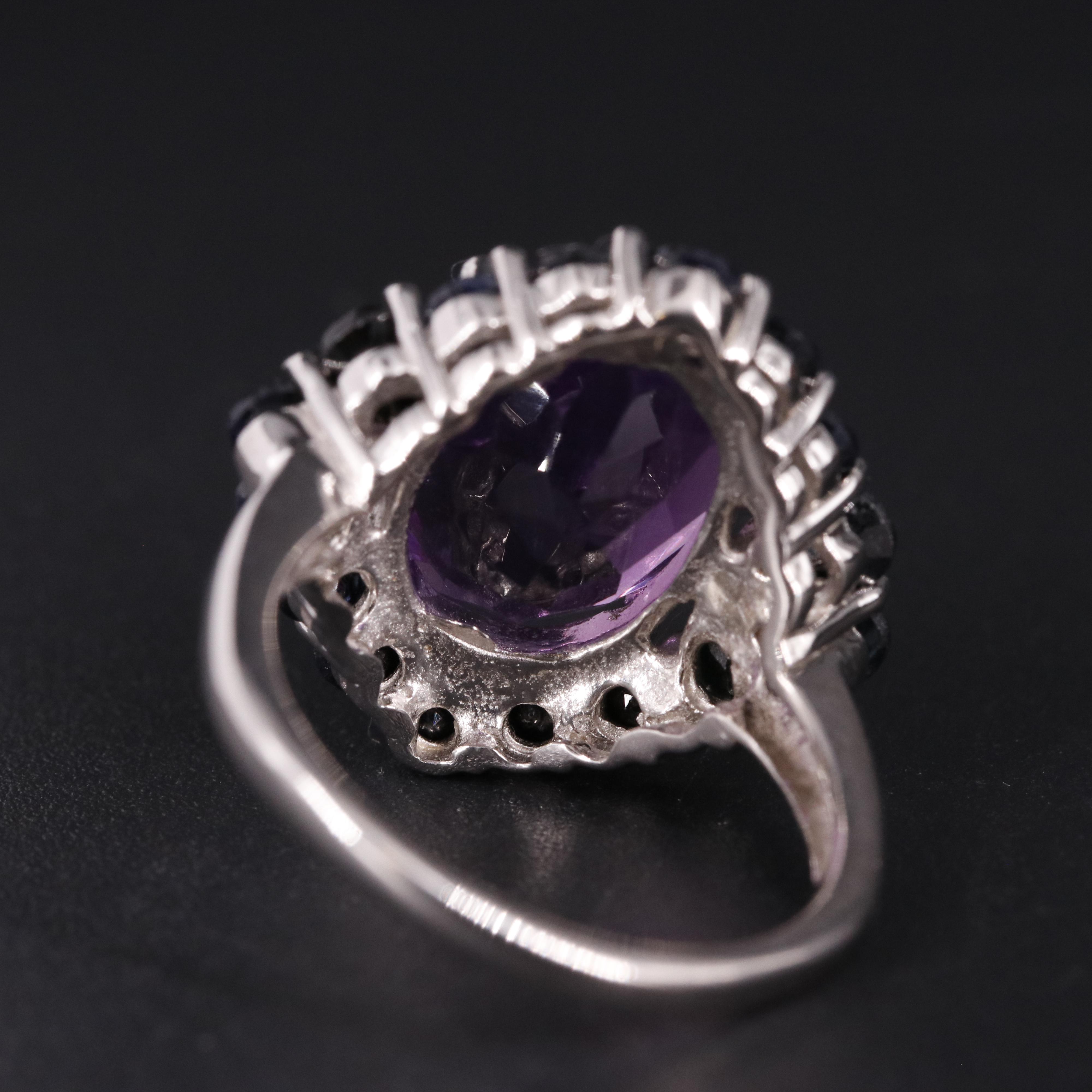 Sterling Amethyst and Sapphire Ring