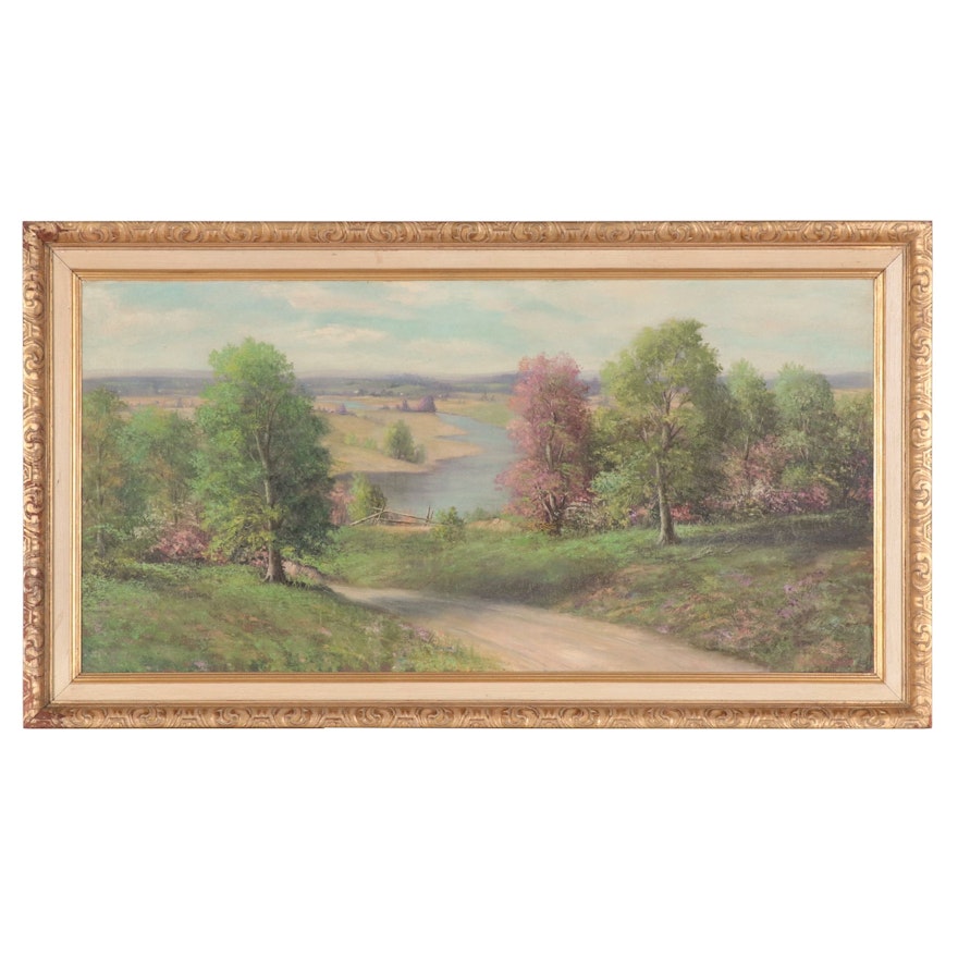 Clayson Baker River Landscape Oil Painting