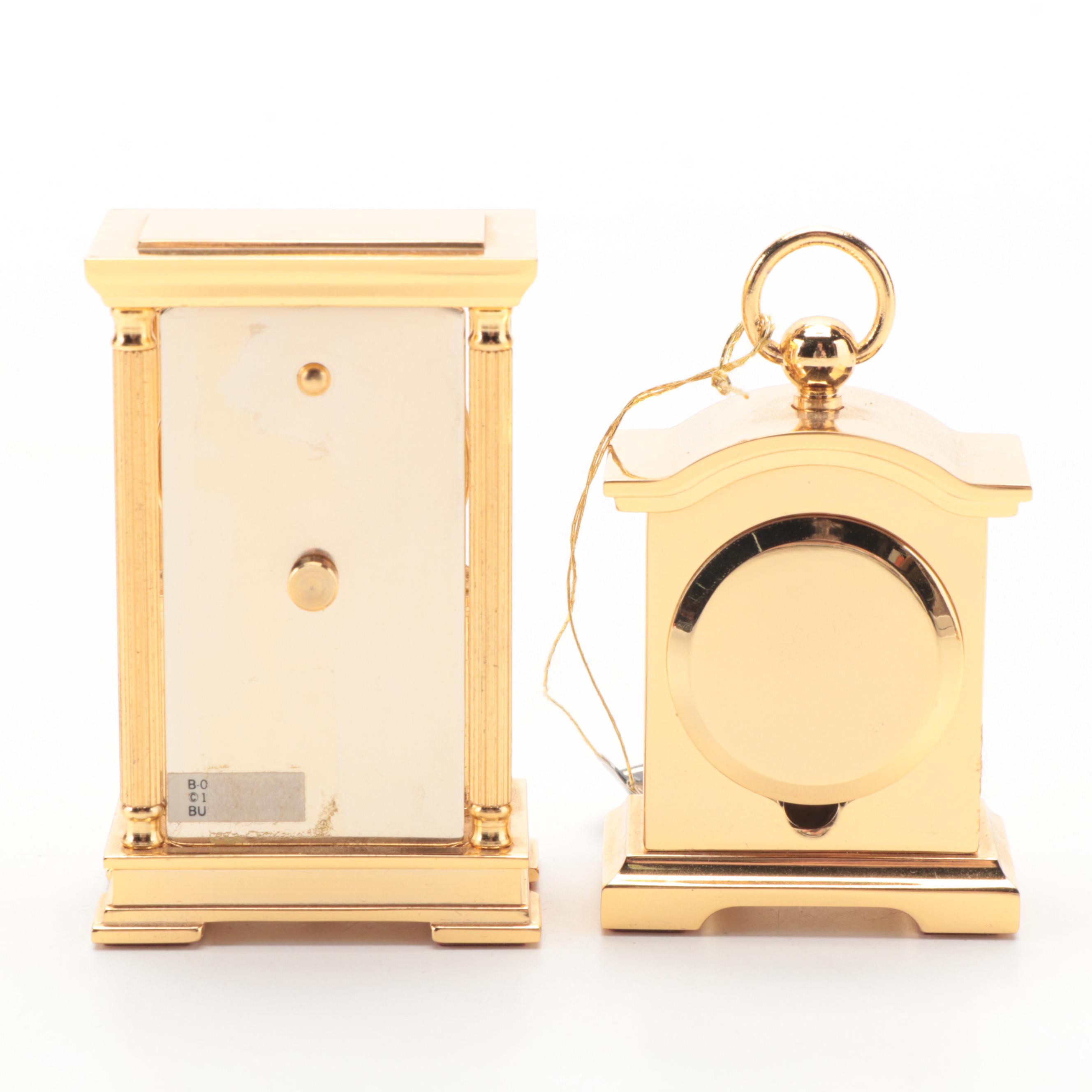 Bulova "Lancelot" and Other Miniature Bulova Brass Clocks