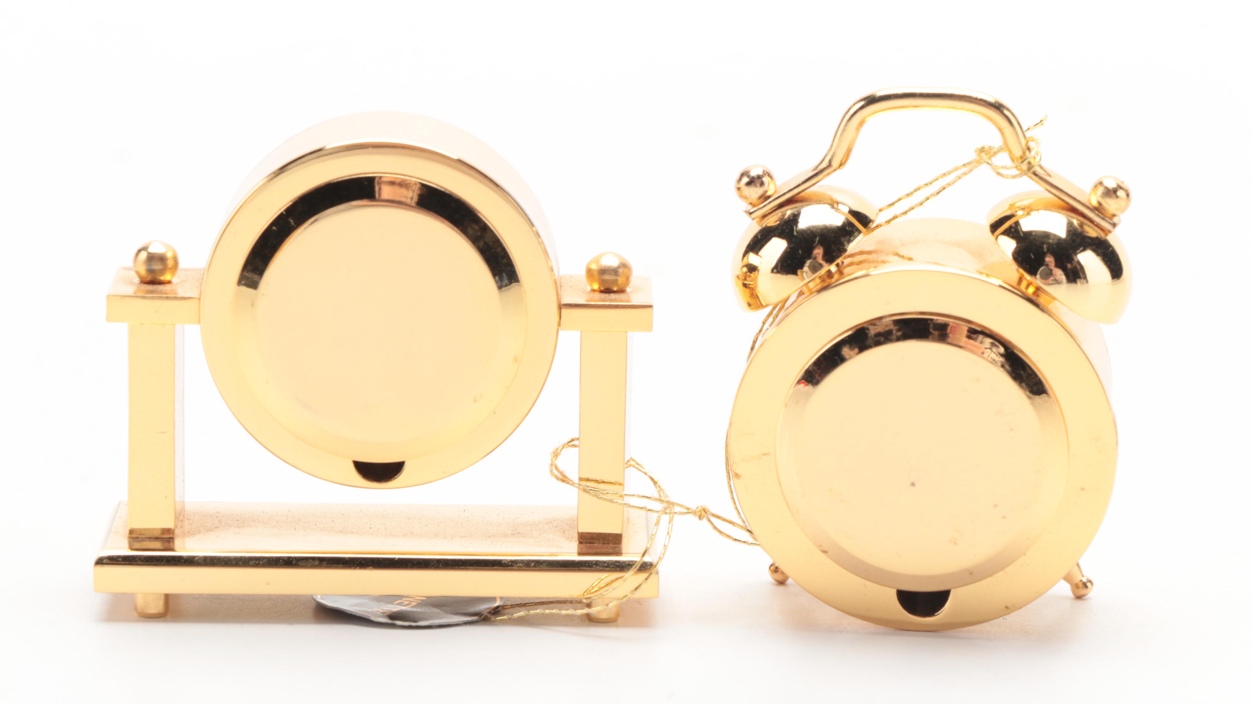 Bulova "Lancelot" and Other Miniature Bulova Brass Clocks