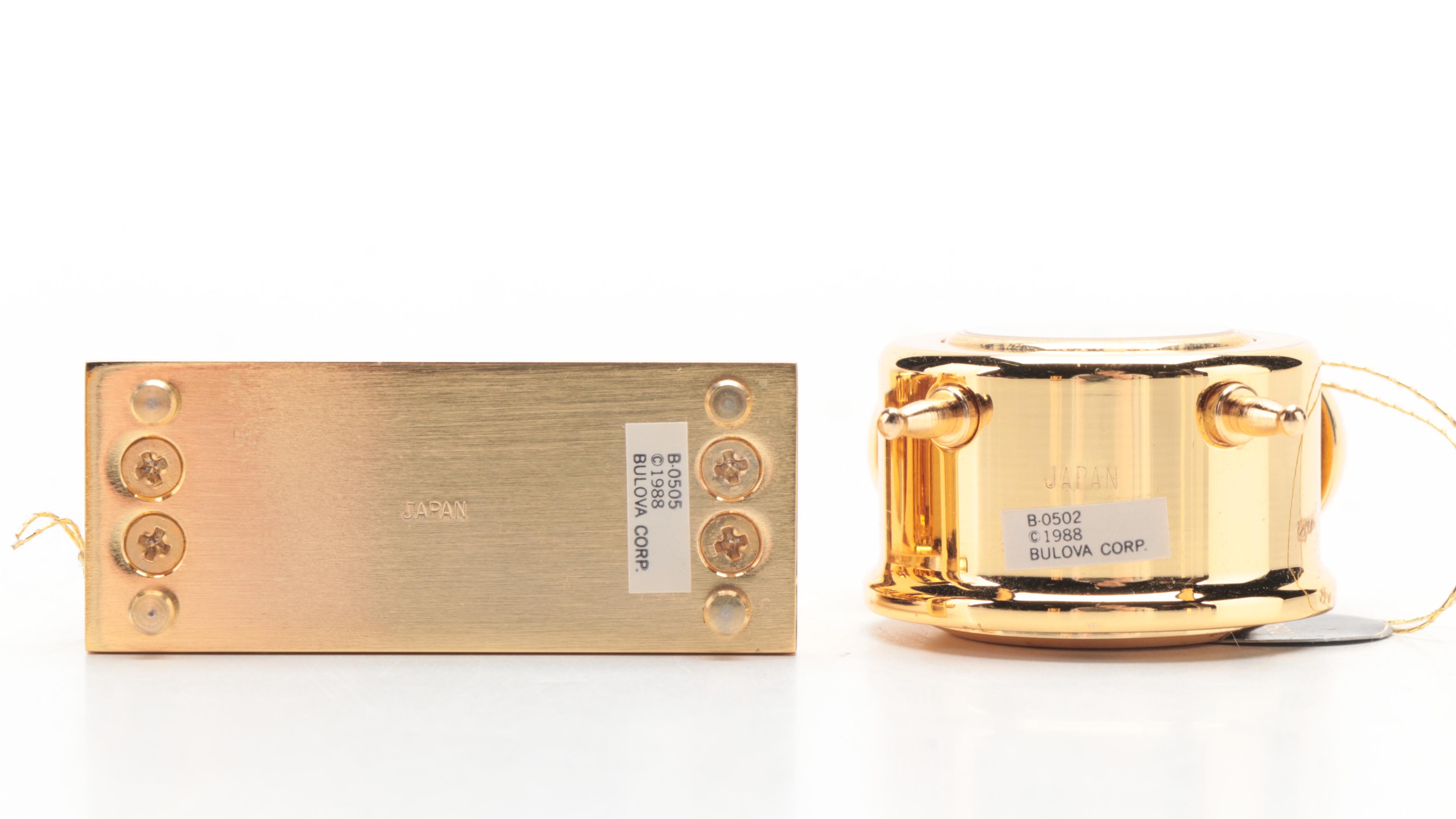 Bulova "Lancelot" and Other Miniature Bulova Brass Clocks