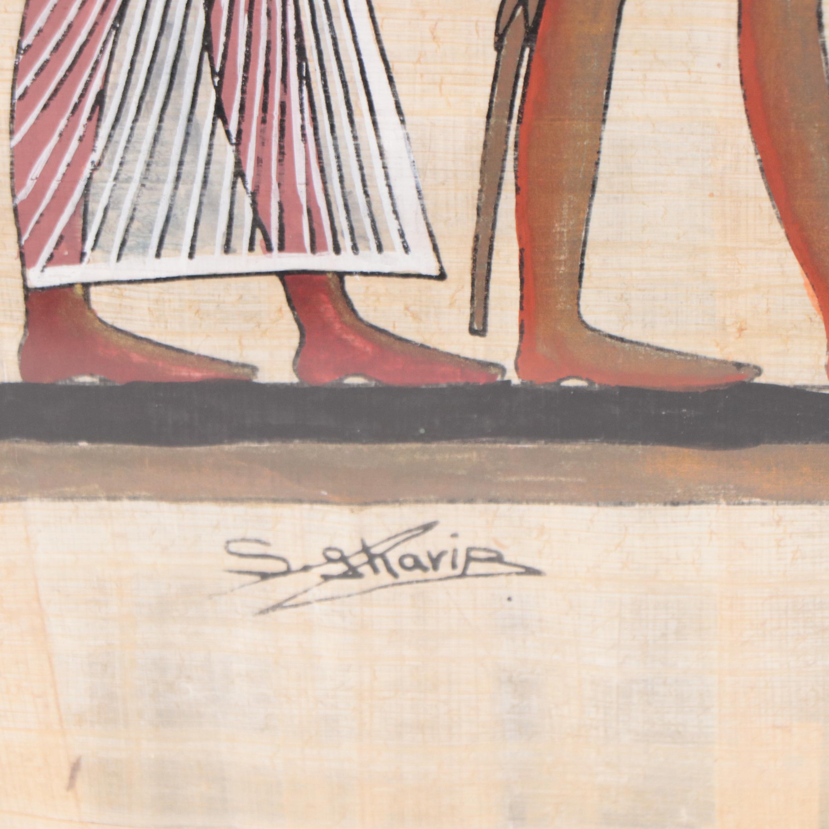S. Gharib Egyptian Style Mixed Media Painting