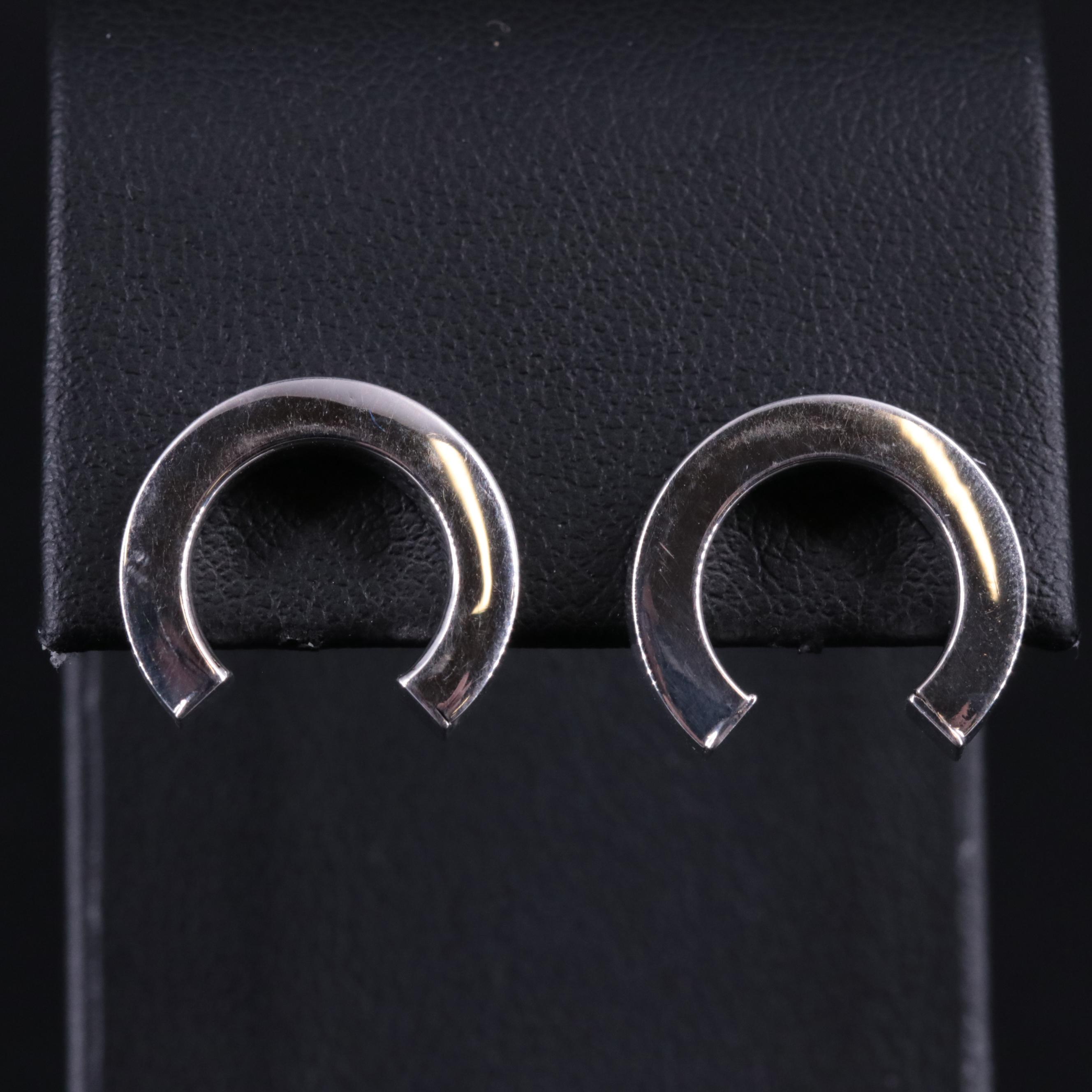 14K Horseshoe Stud Earrings