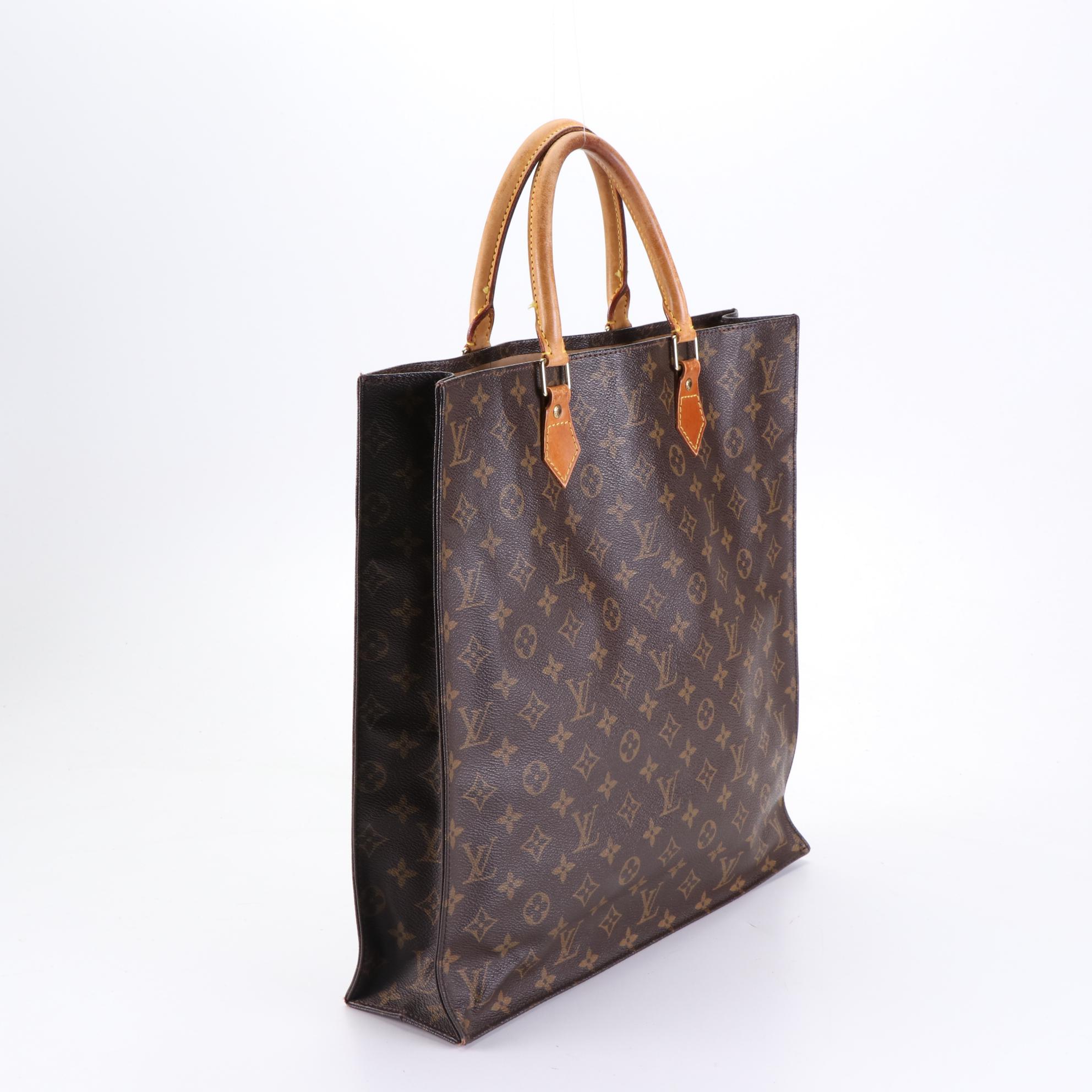 Louis Vuitton Sac Plat in Monogram Canvas and Vachetta Leather
