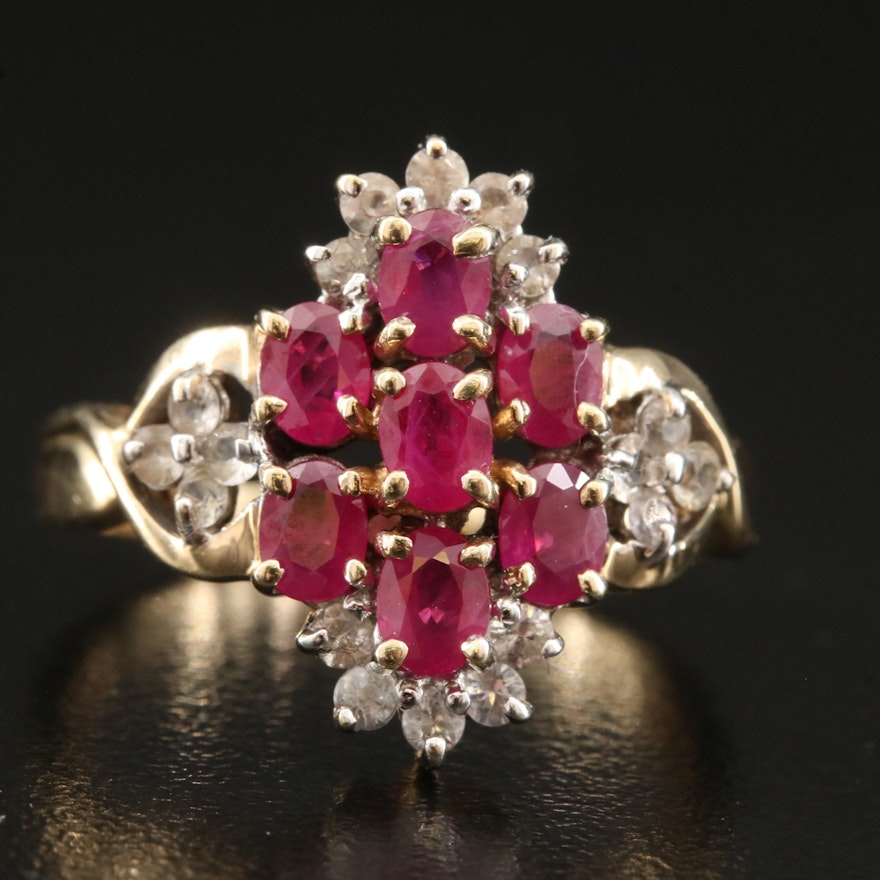 10K Ruby and Sapphire Ring