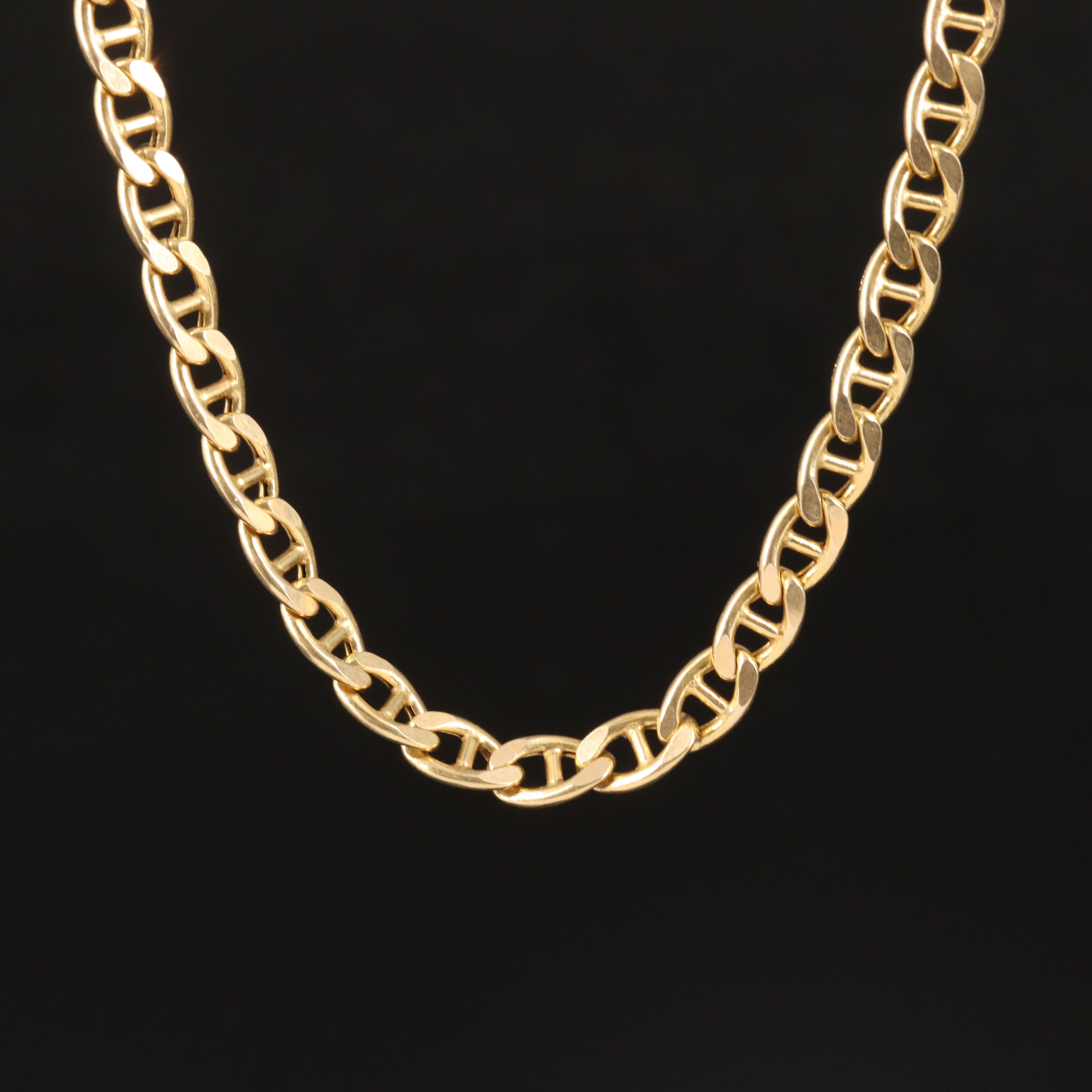 Italian 14K Anchor Chain Necklace