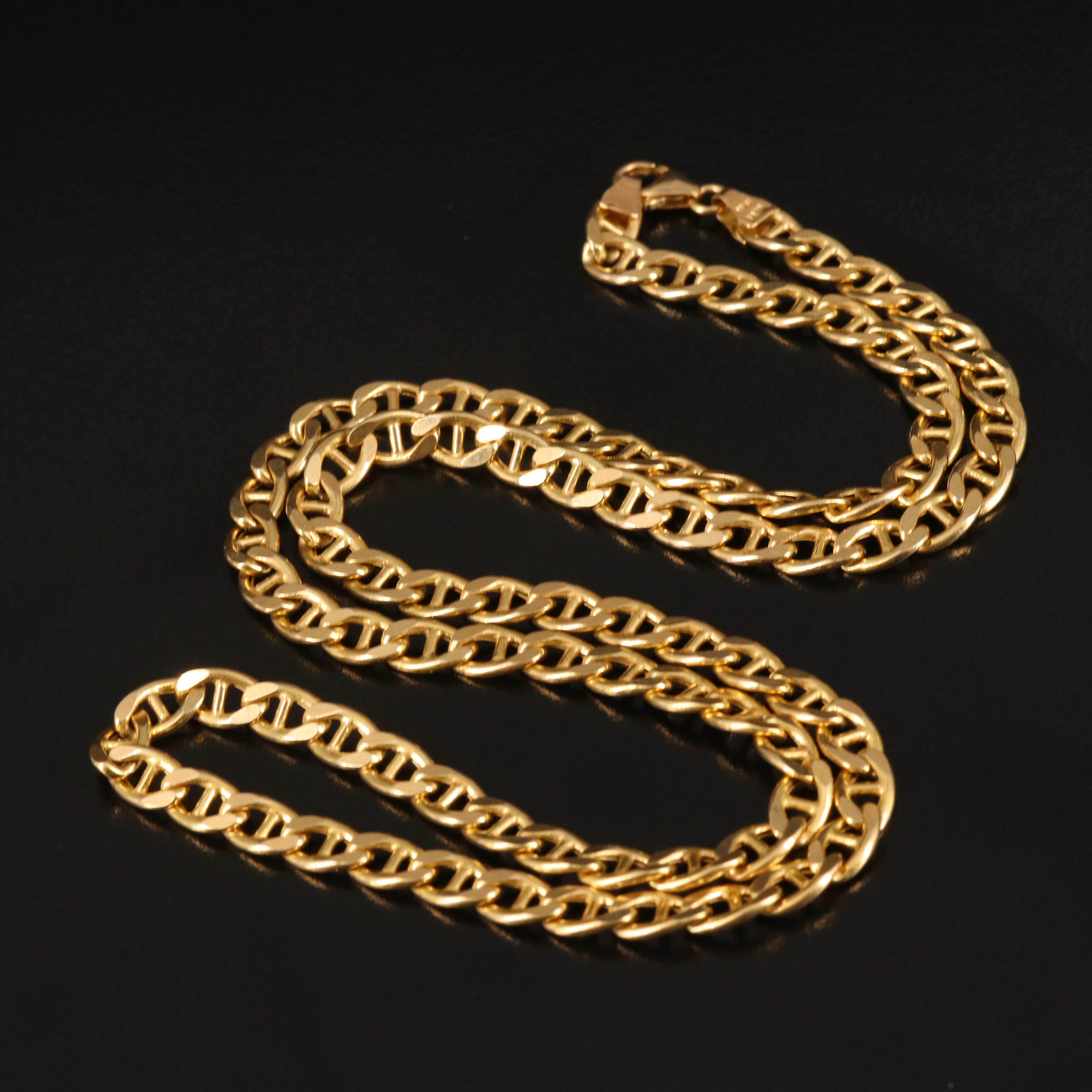 Italian 14K Anchor Chain Necklace