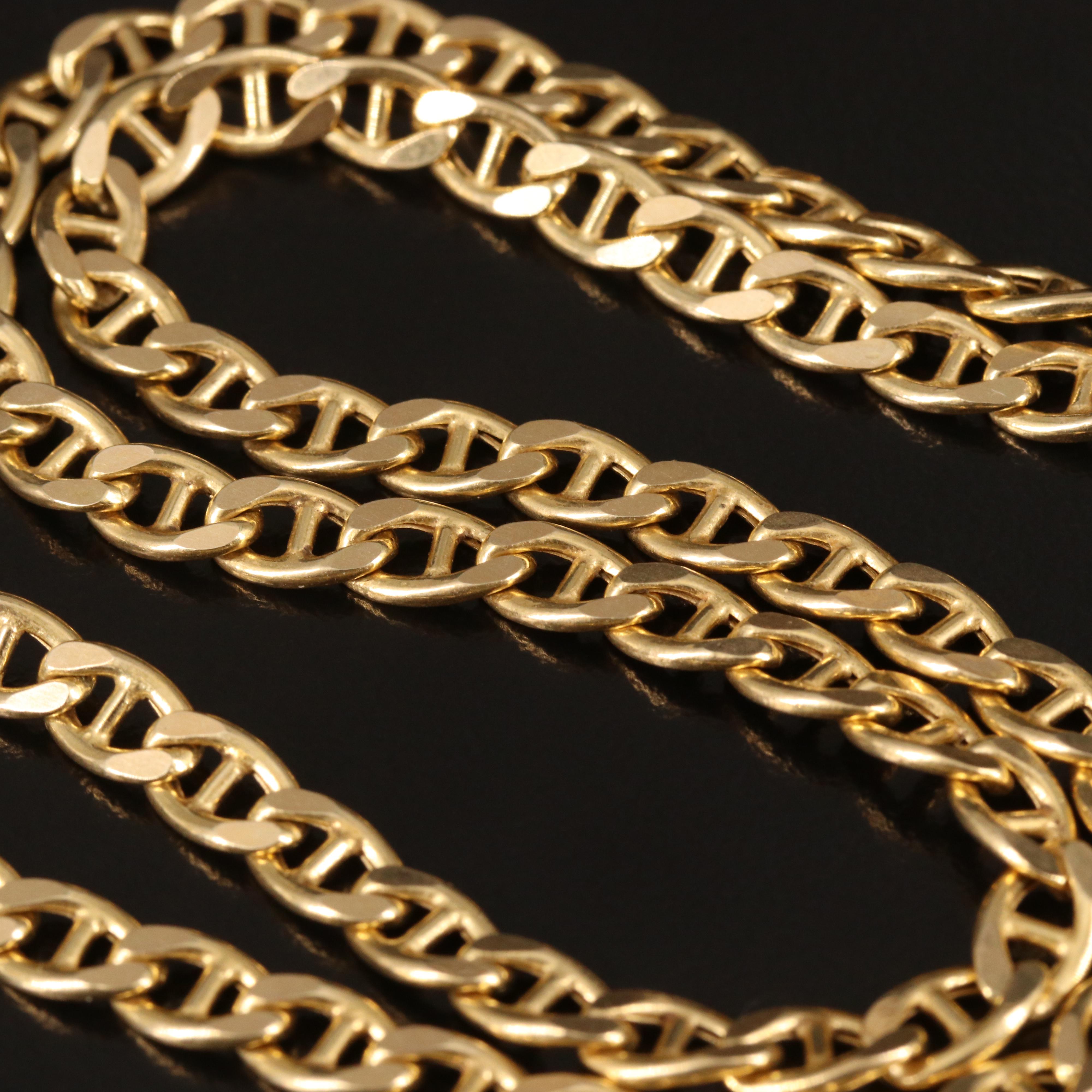 Italian 14K Anchor Chain Necklace