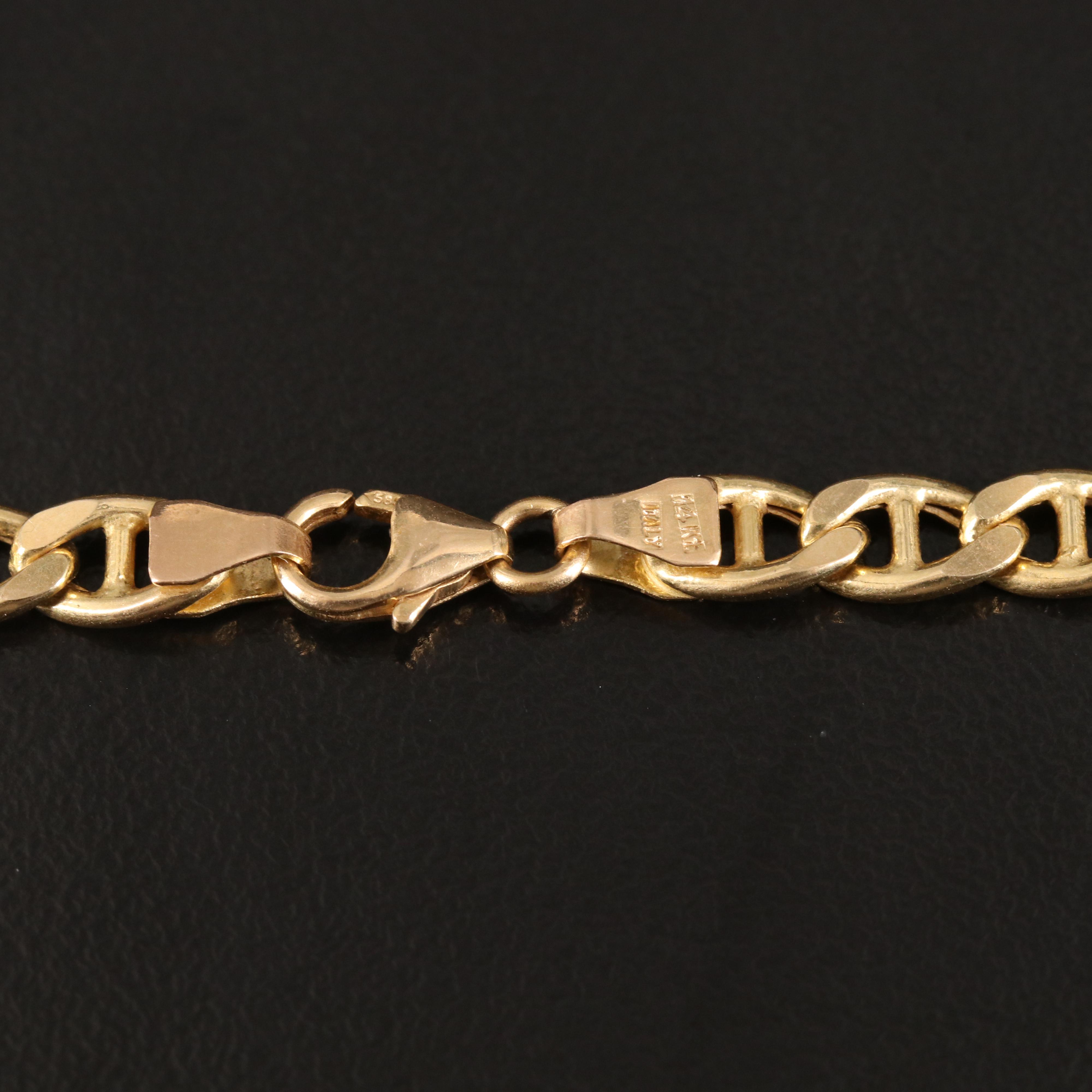 Italian 14K Anchor Chain Necklace