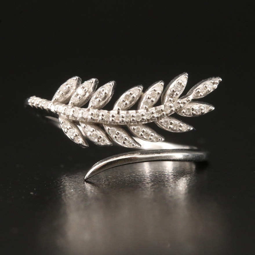 10K 0.23 CTW Diamond Foliate Bypass Ring